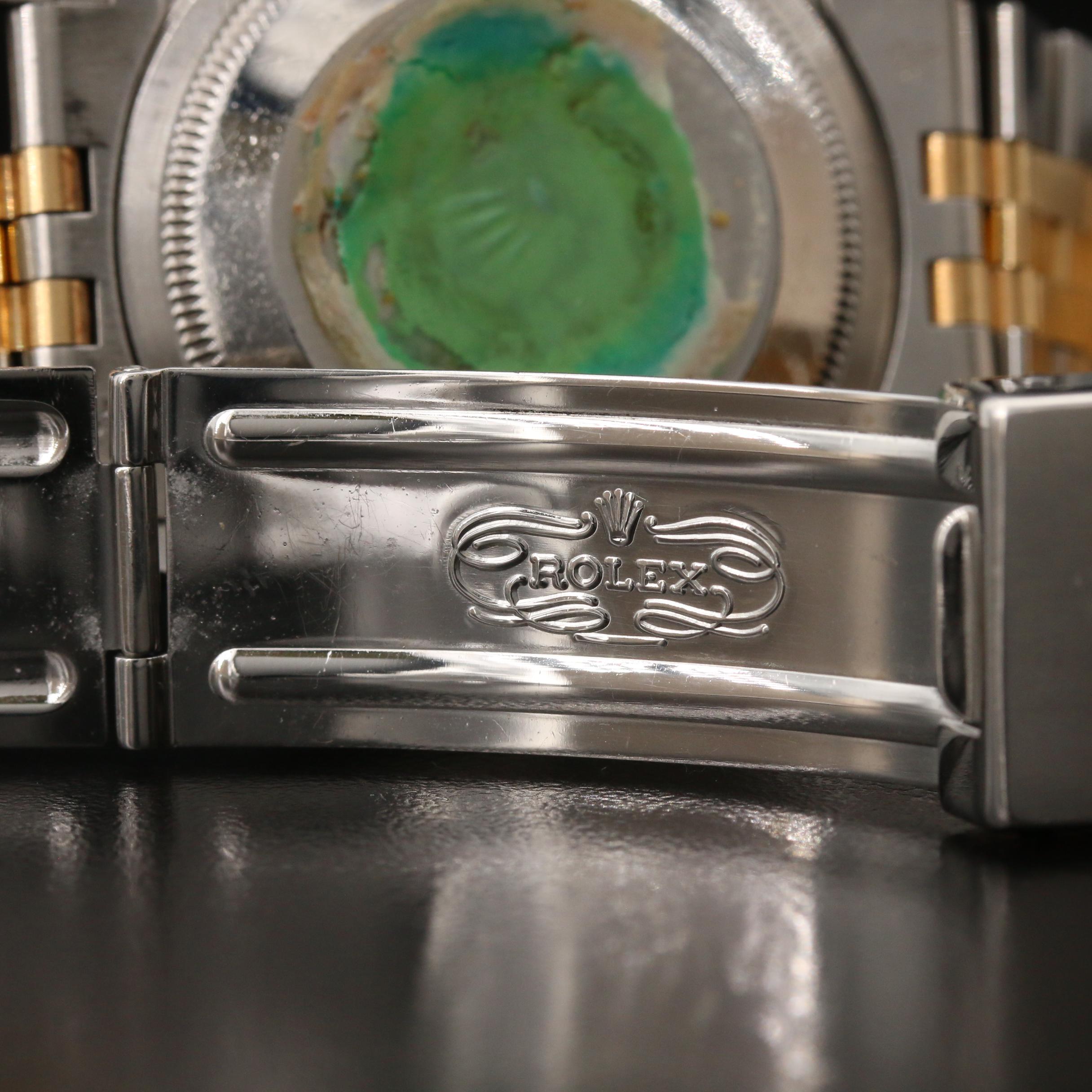 1990 Rolex Datejust Tapestry Dial 18K Gold and Stainless Steel Watch