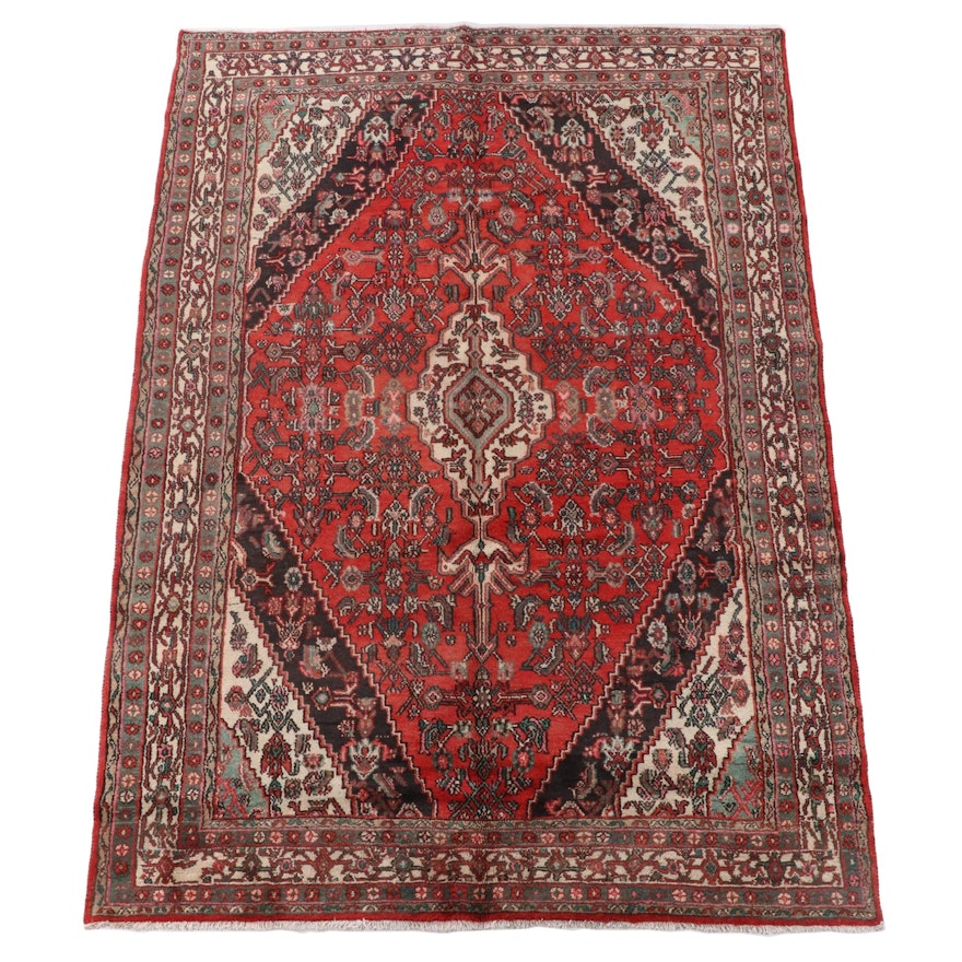 7'0 x 10'3 Hand-Knotted Persian Gogarjin Wool Area Rug