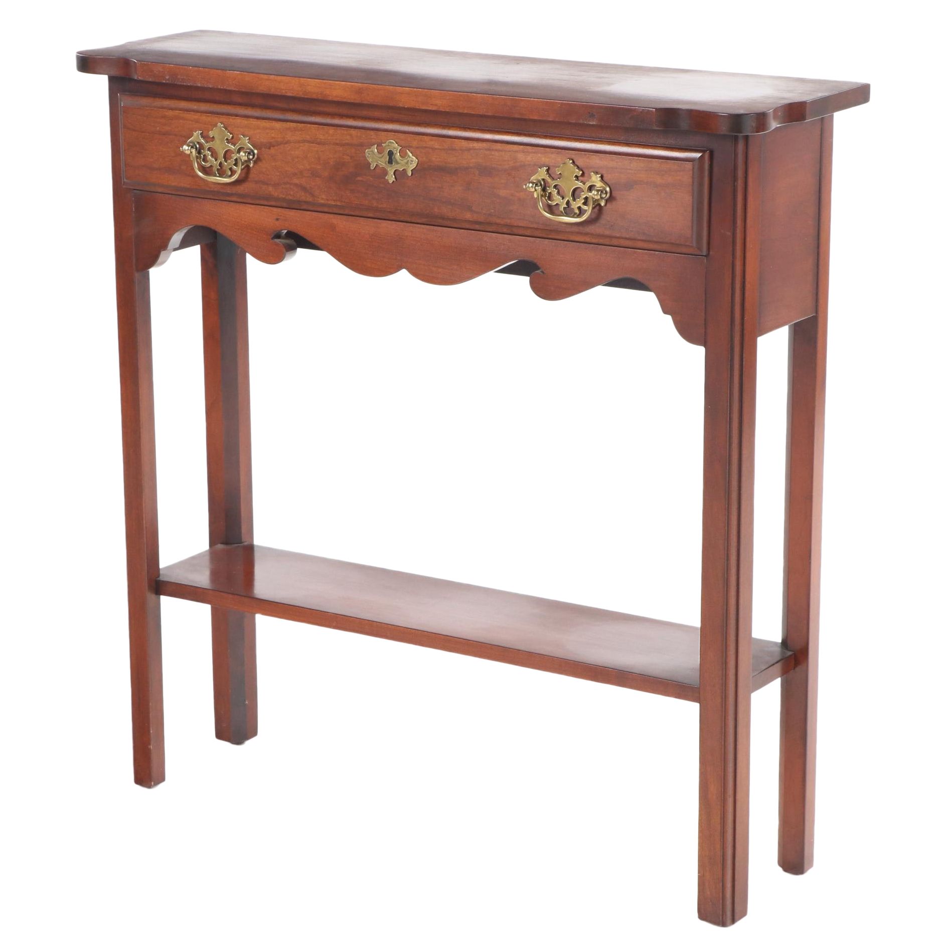 Chippendale Style Cherrywood Diminutive Console Table, Late 20th Century