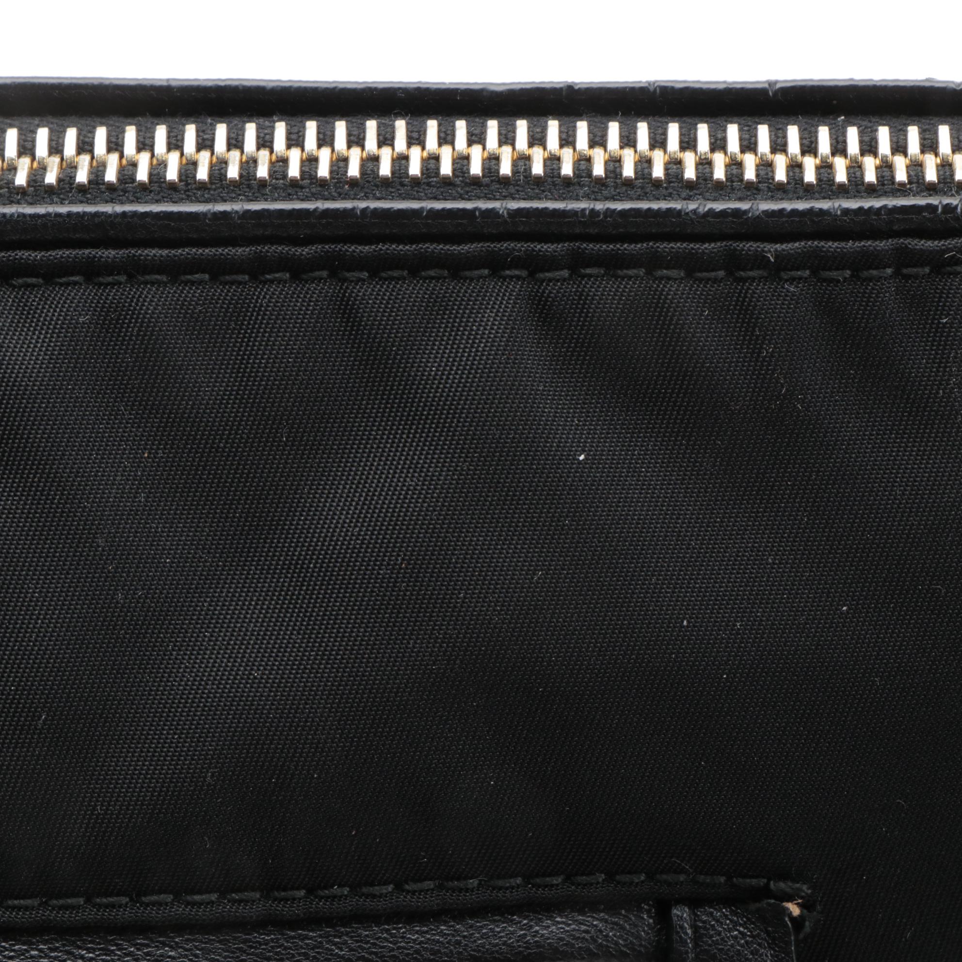 Prada Front Zip Shoulder Bag in Black Tessuto Nylon and Leather