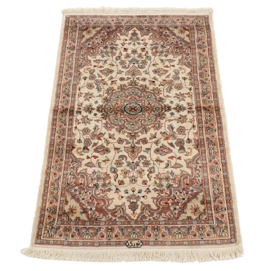 3'2 x 5'8 Hand-Knotted Indo-Persian Tabriz Silk Blend Rug