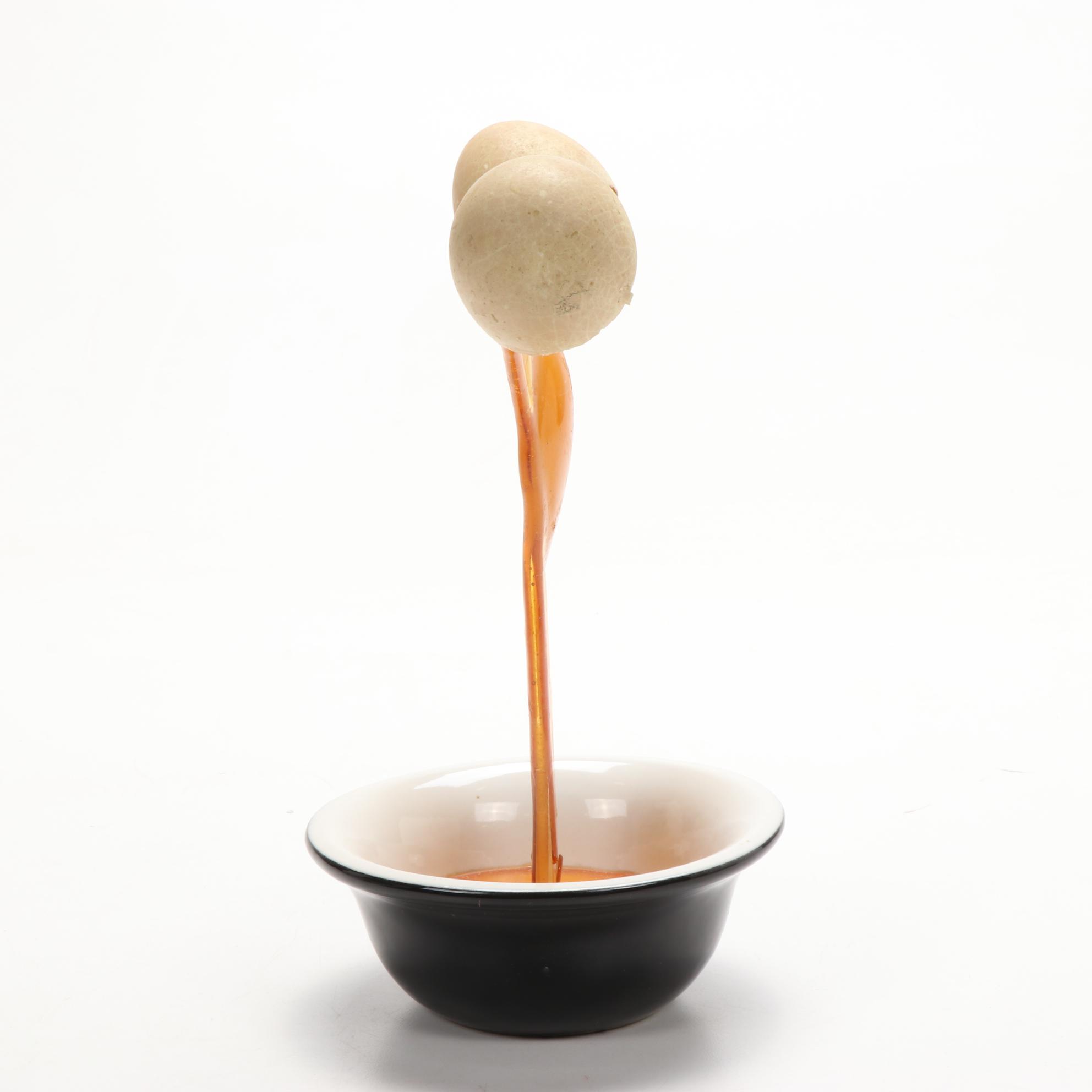 Frozen Moments by Geoffrey Rose "Breaking Egg" Glass Sculpture, 1978