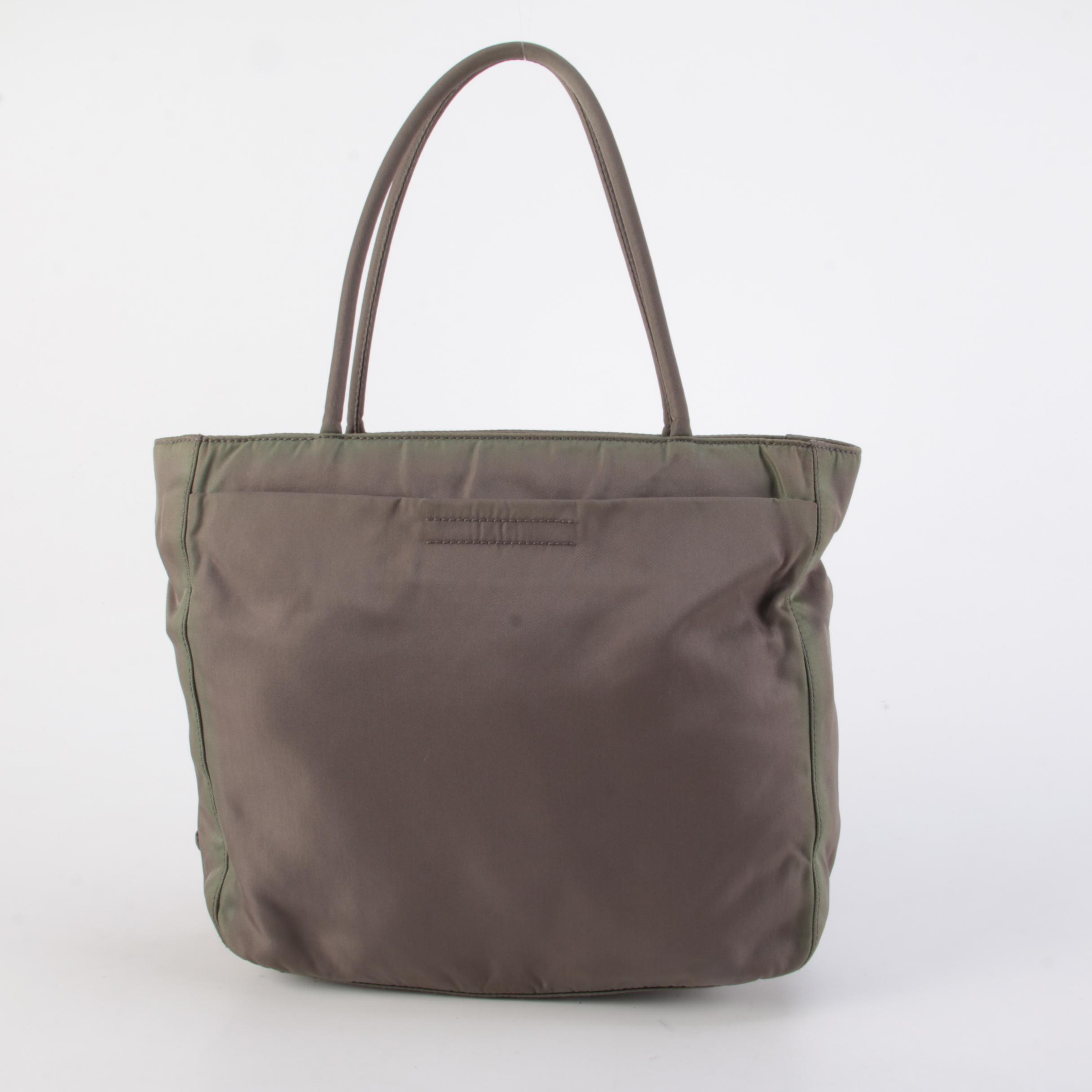 Prada Nylon Small Shopper in Olive