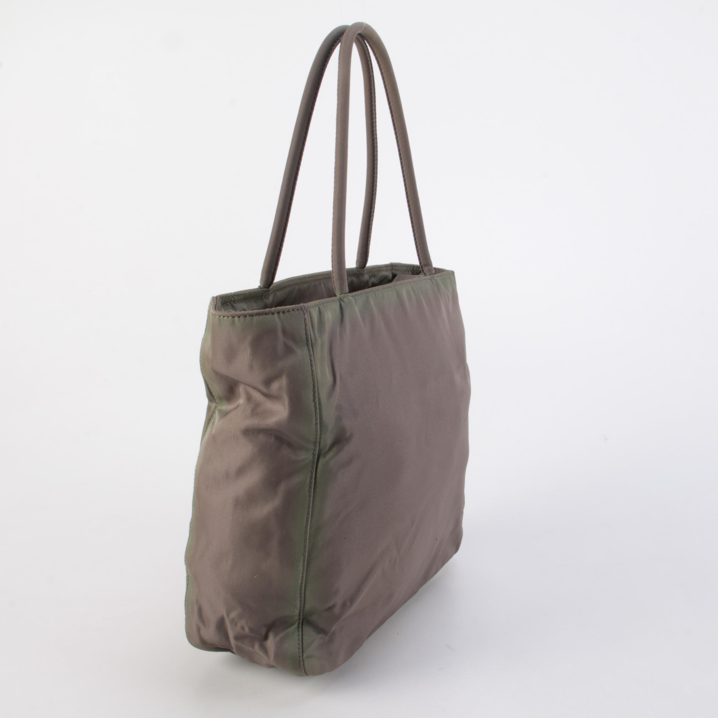 Prada Nylon Small Shopper in Olive