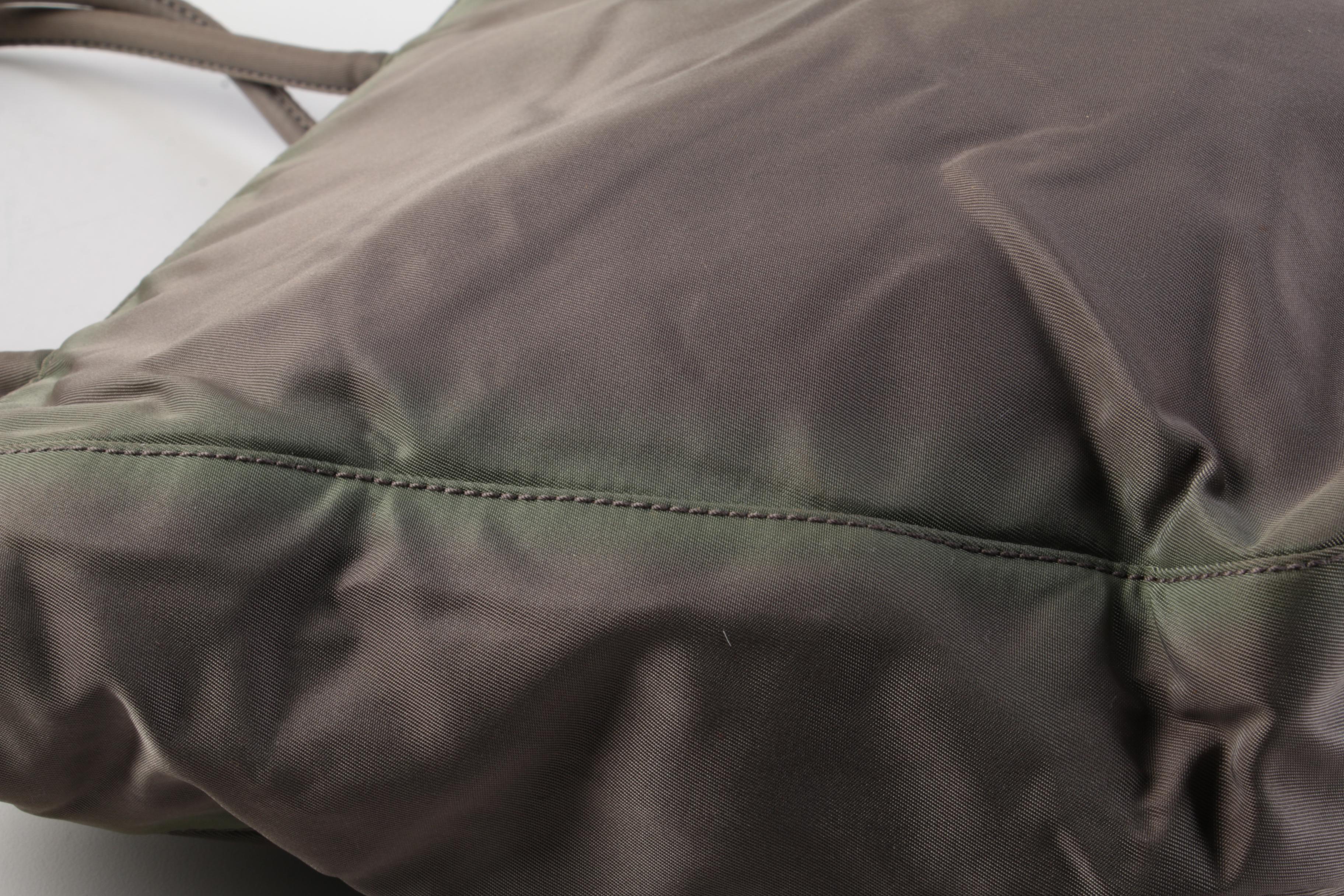Prada Nylon Small Shopper in Olive