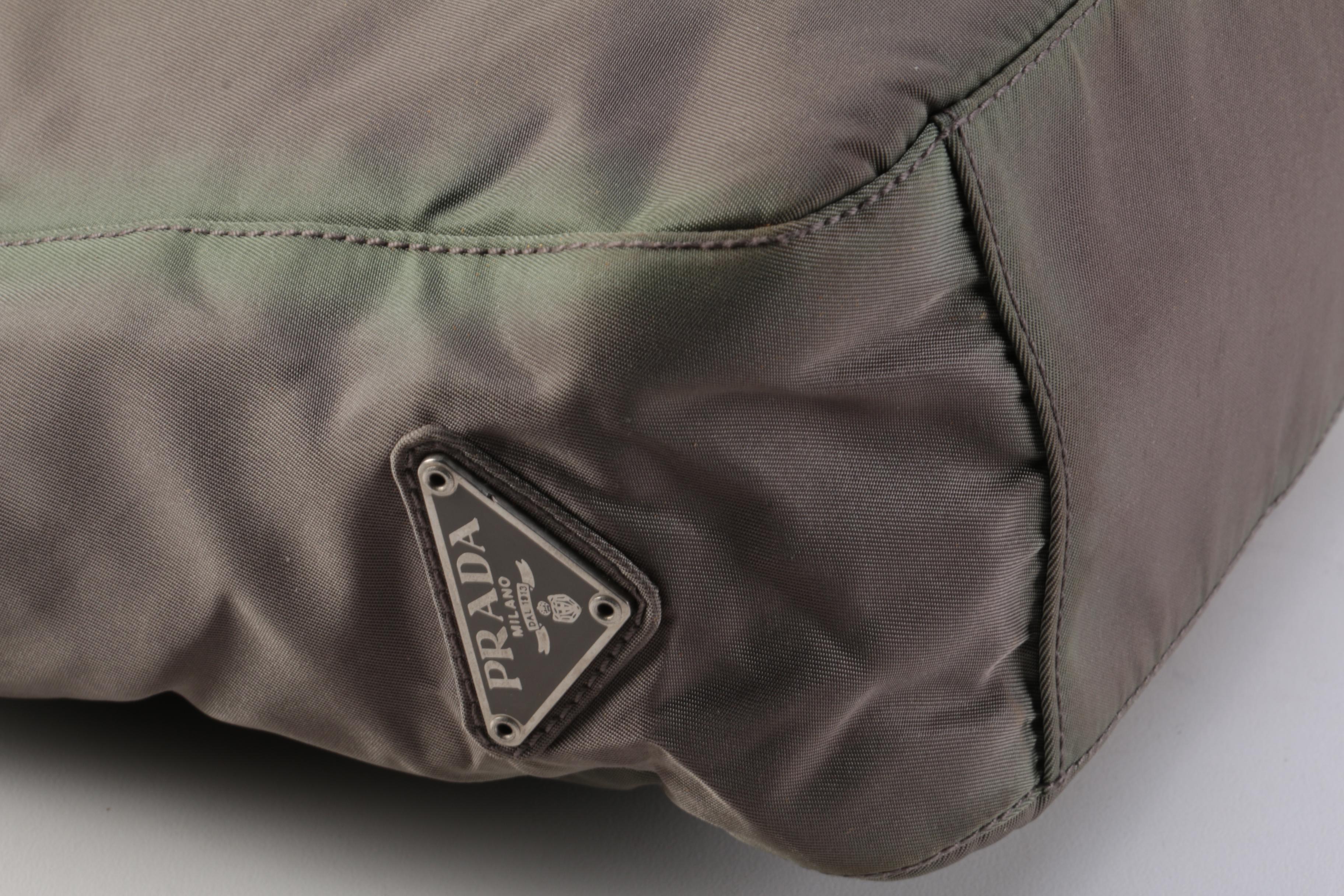 Prada Nylon Small Shopper in Olive