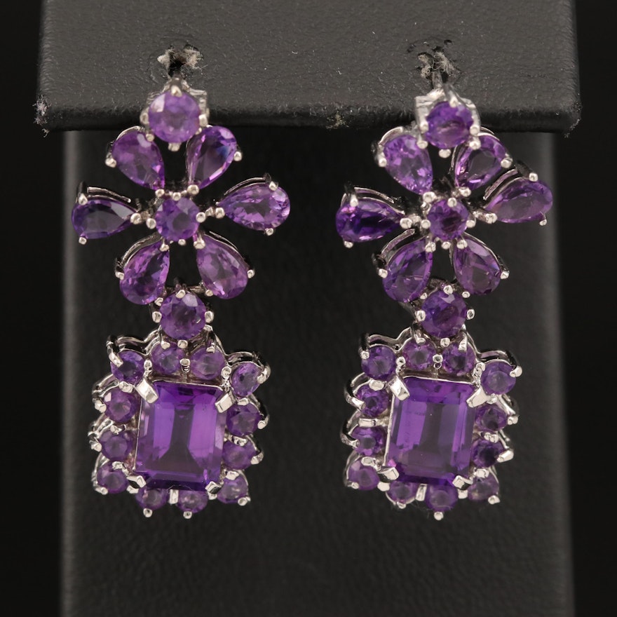 Sterling Amethyst Drop Earrings