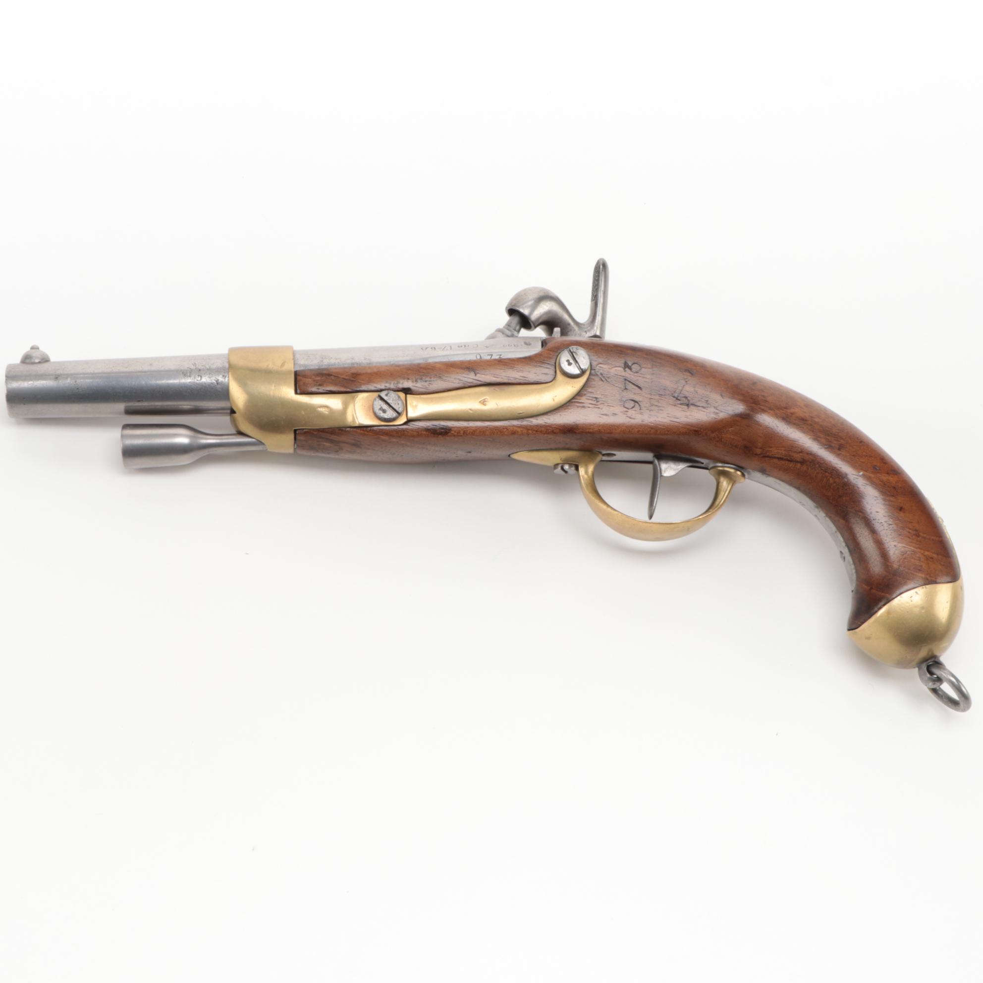 Replica of French 1822 Pattern Flintlock Converted to Percussion Cap Pistol