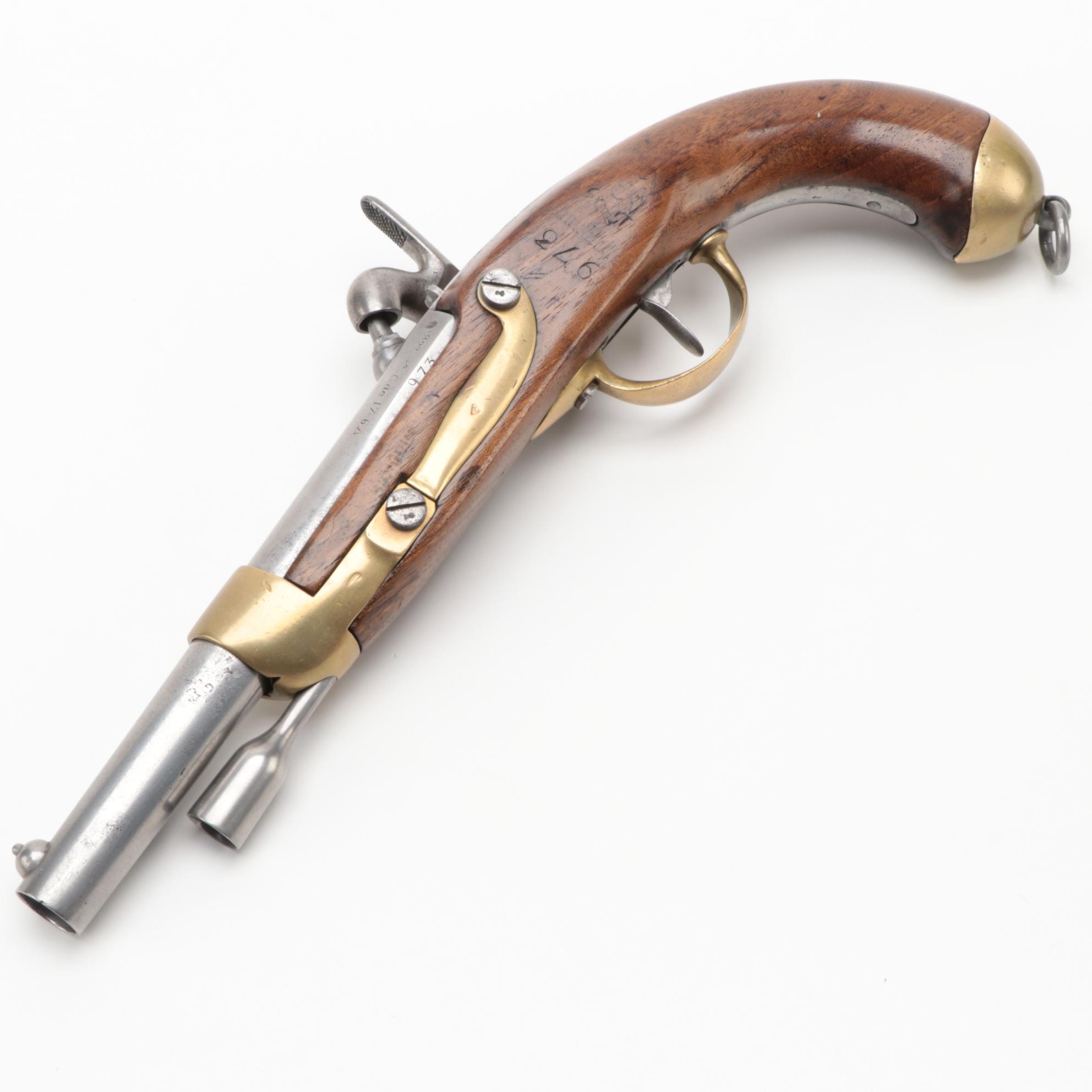 Replica of French 1822 Pattern Flintlock Converted to Percussion Cap Pistol