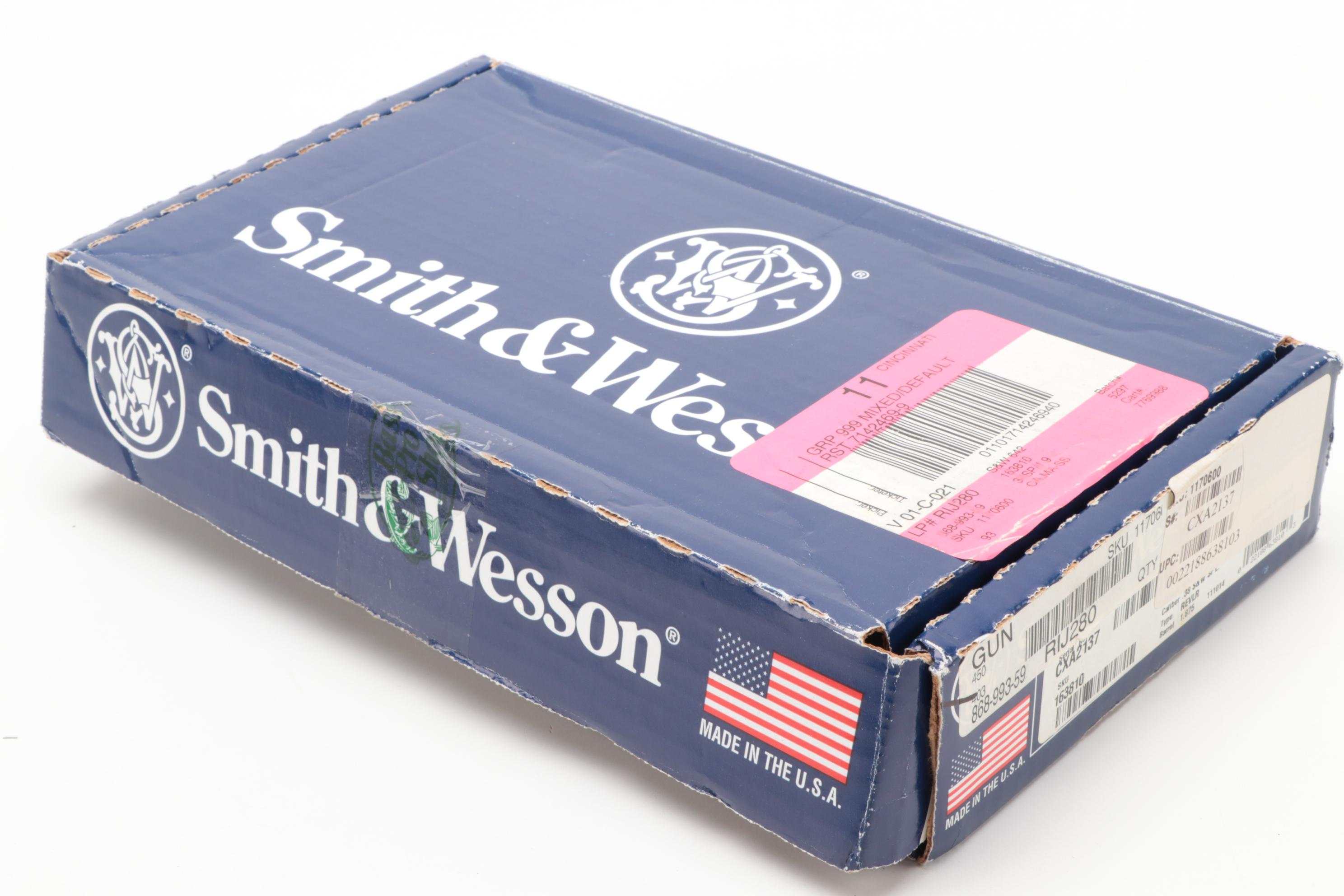 S&W Airweight .38 Hammerless Revolver With Laser Grip