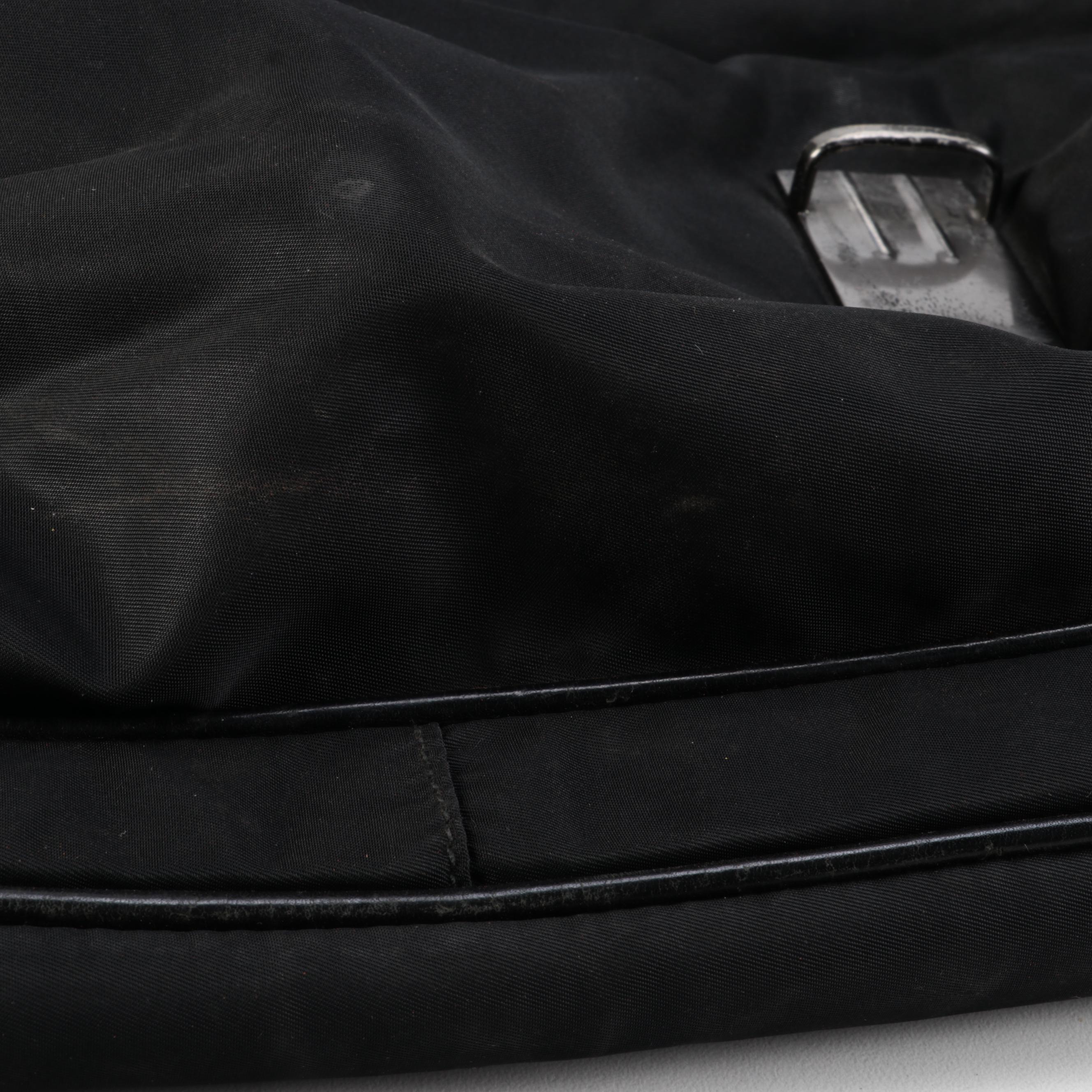 Prada Briefcase in Black Nylon and Nappa Leather