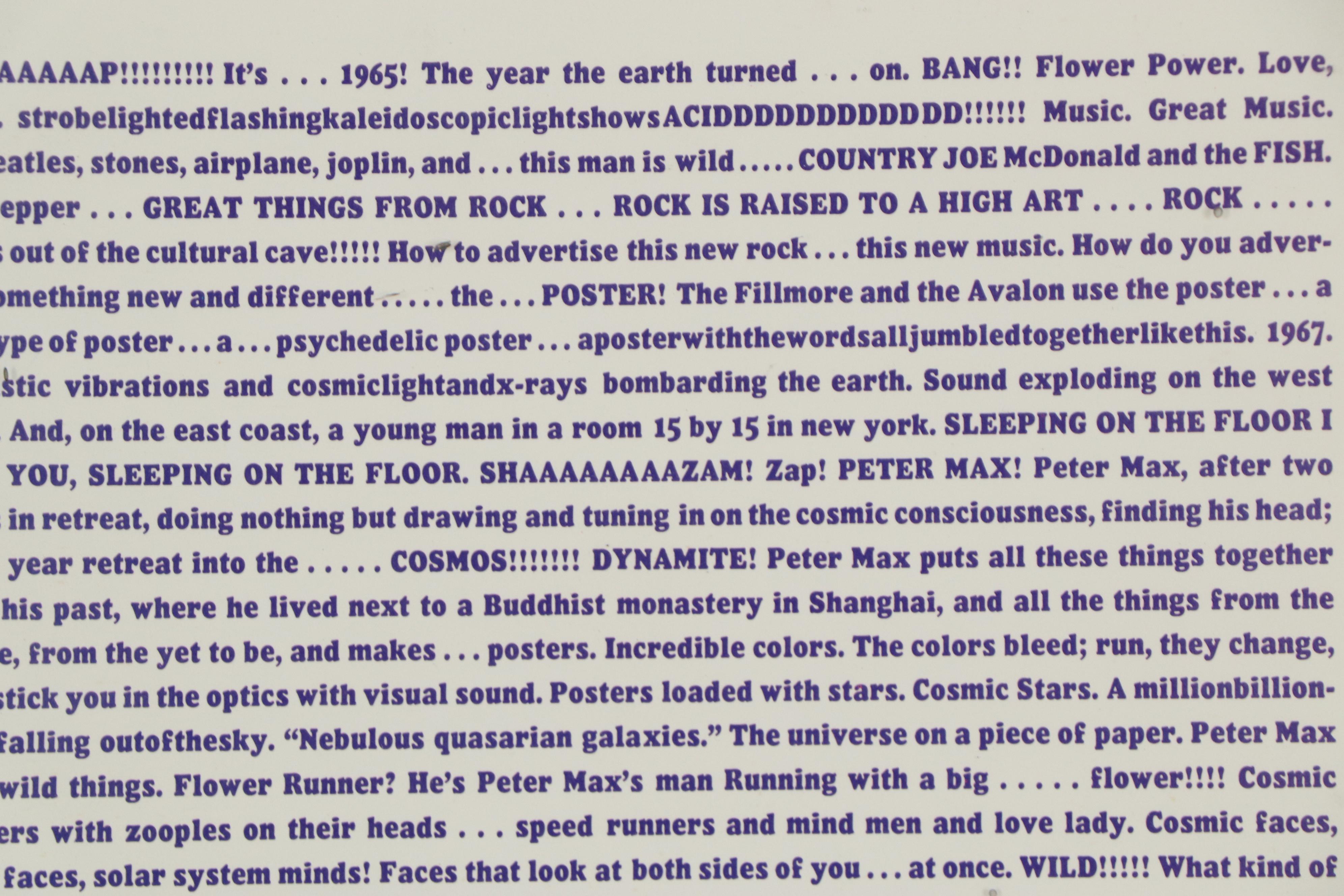 Peter Max Script Lithograph, 1970