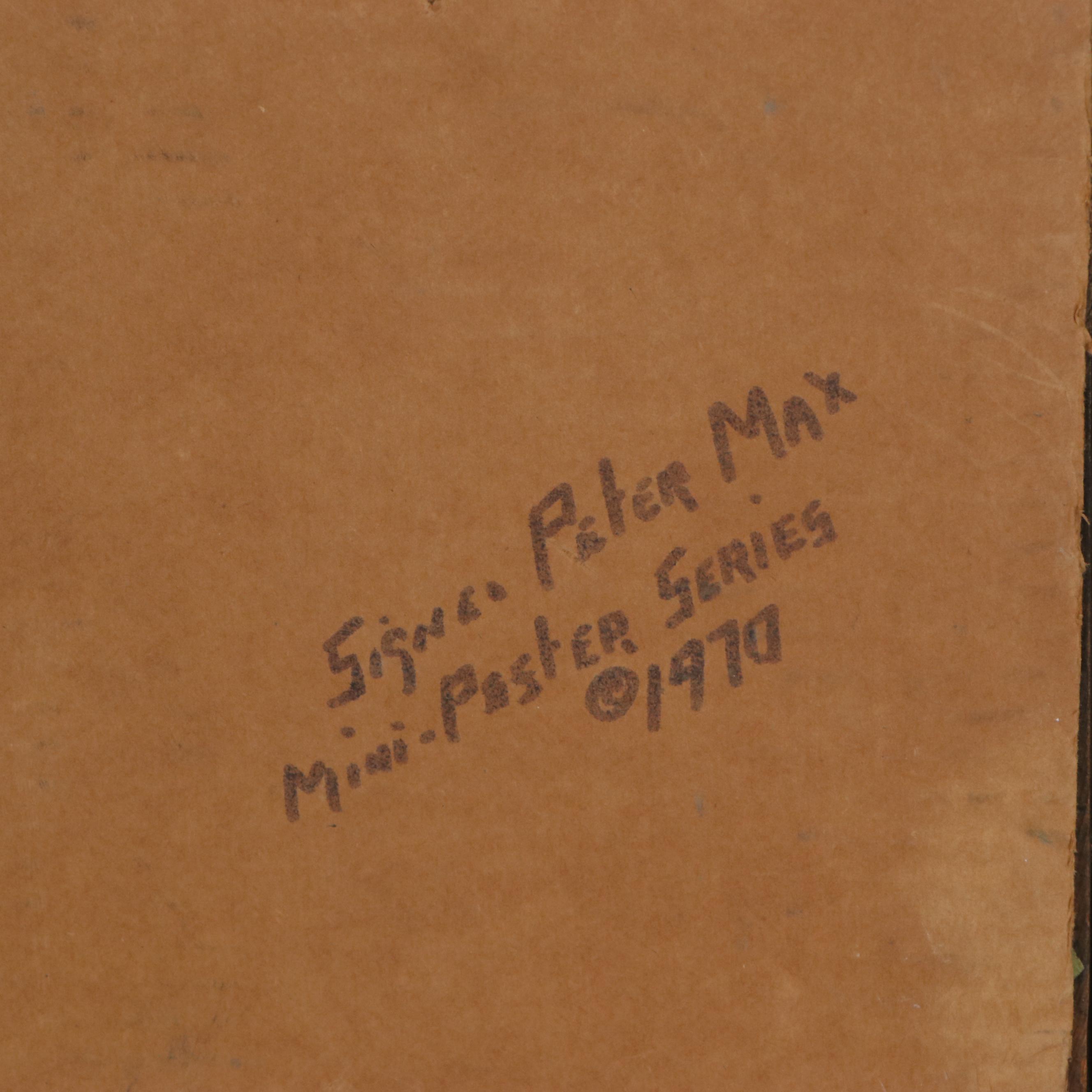 Peter Max Script Lithograph, 1970