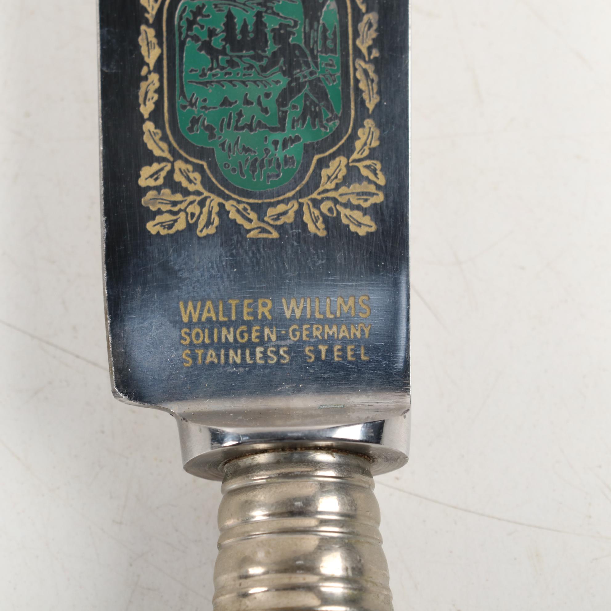 Walter Willms Three Piece Solingen Stainless Steel Carving Set, Mid-Late 20th C.