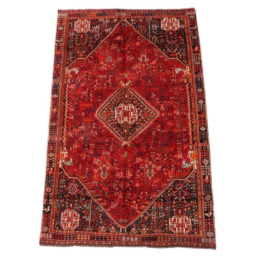 4'8 x 7'11 Hand-Knotted Persian Qashqai Wool Area Rug