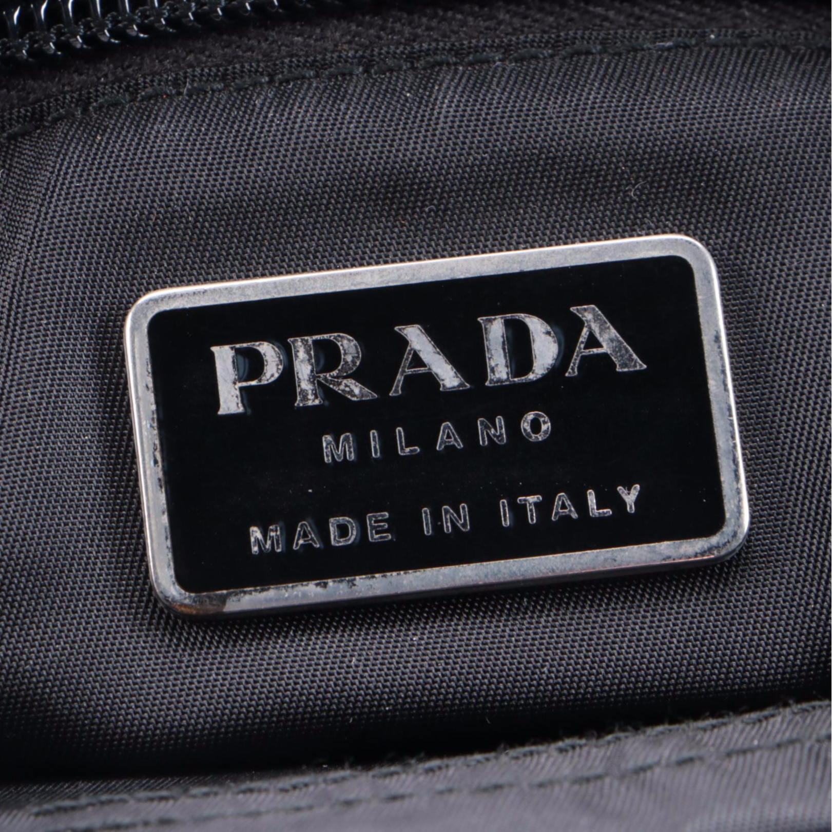 Prada Nylon Hard Handle Tote Bag in Dark Green and Black