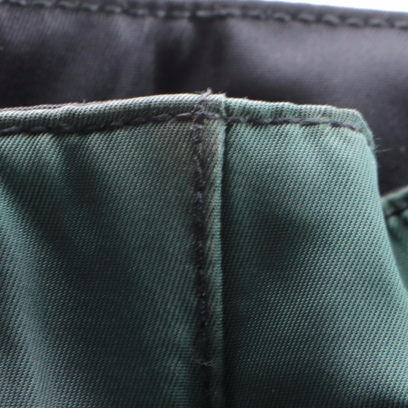 Prada Nylon Hard Handle Tote Bag in Dark Green and Black