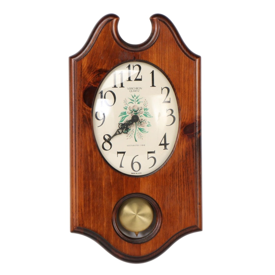 Verichron Walnut Wood Wall Clock