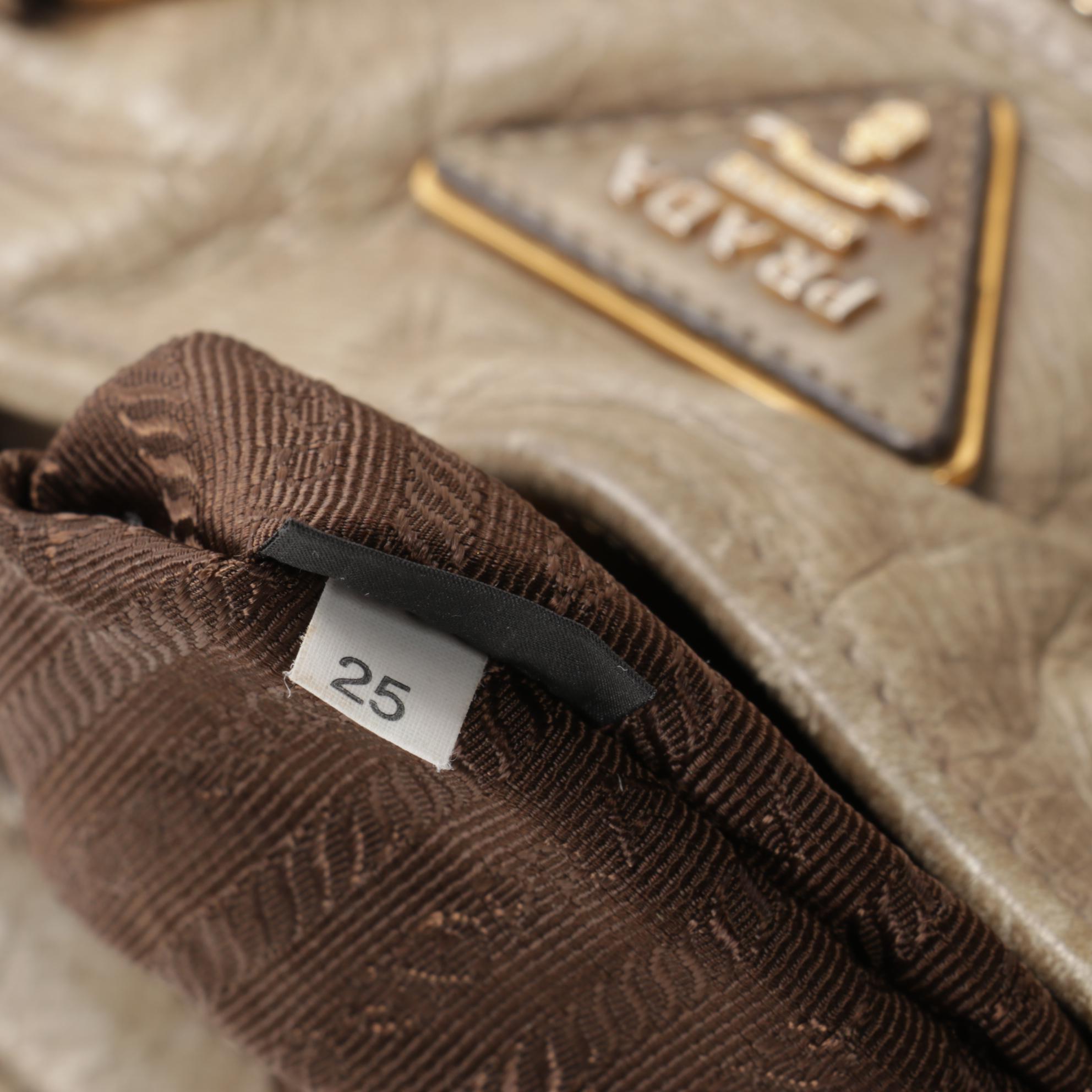 Prada Two-Way Satchel in Taupe Leather with Tassels