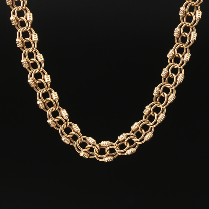 18K Fancy Link Necklace
