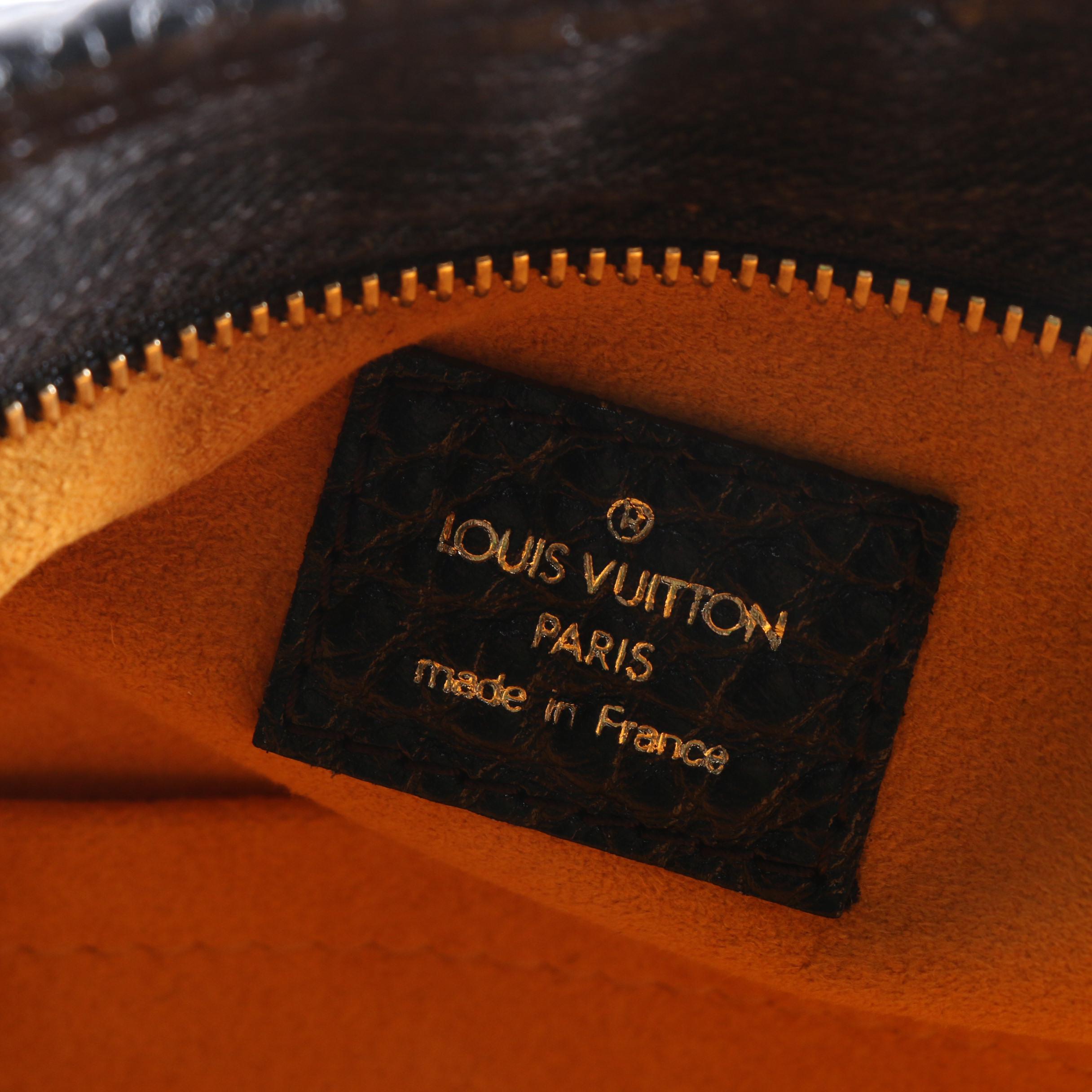 Louis Vuitton Neo Cabby MM Bag in Black Monogram Denim with Leather Trim