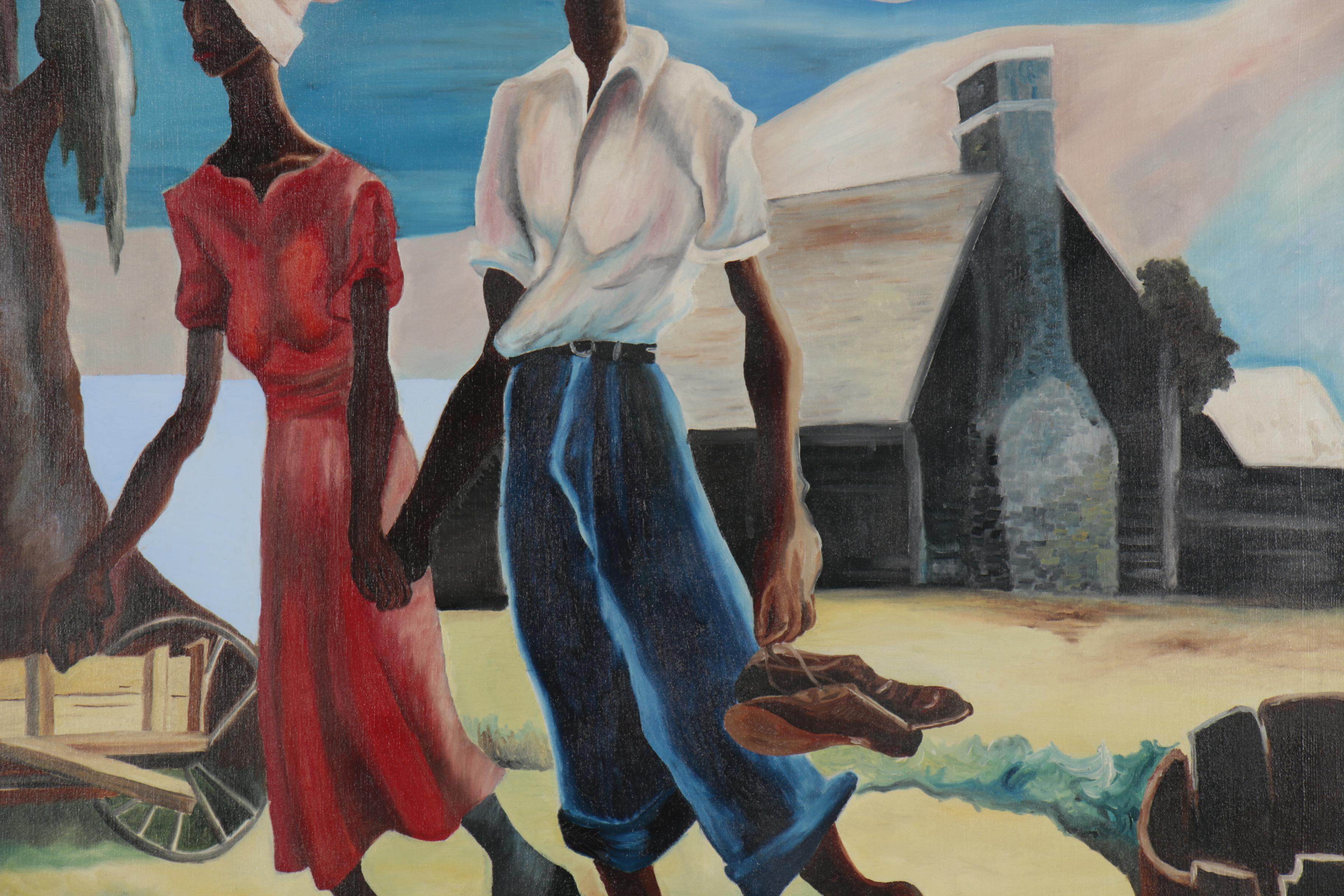 Alice Gatewood Waddell Oil Painting after Thomas Hart Benton