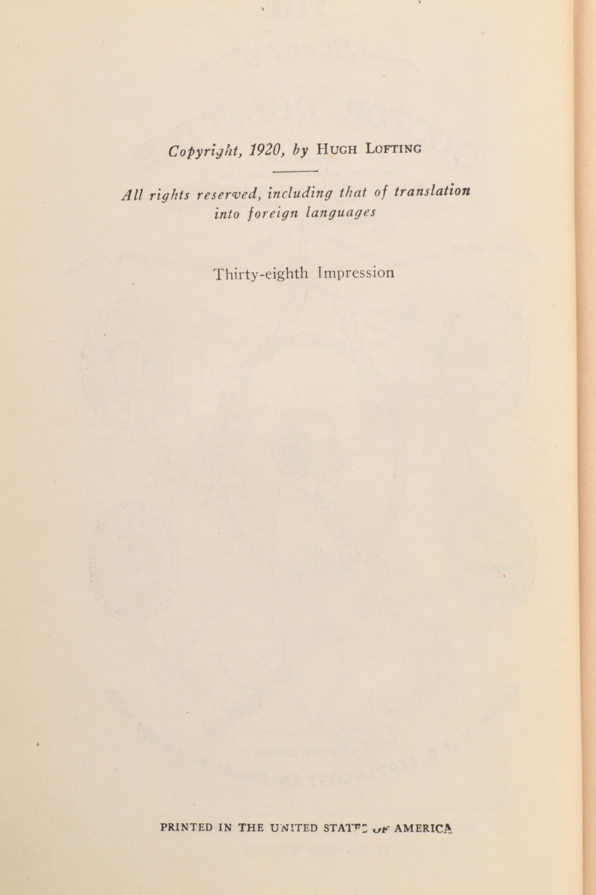 Collection of  "Doctor Dolittle" Novels by Hugh Lofting, 1950s