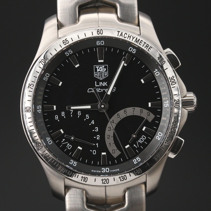TAG Heuer Link Calibre S Chronograph Stainless Steel Quartz Wristwatch