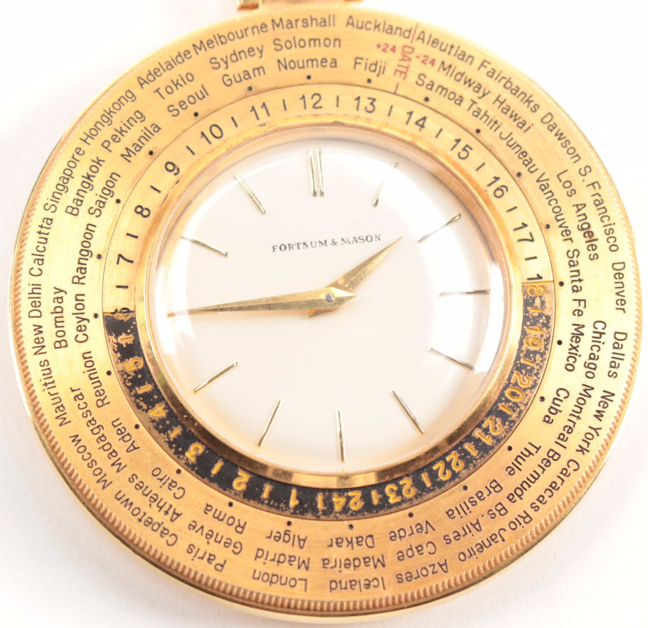 Fortnum & Mason Swiss Made Travel Clock with International Bezel