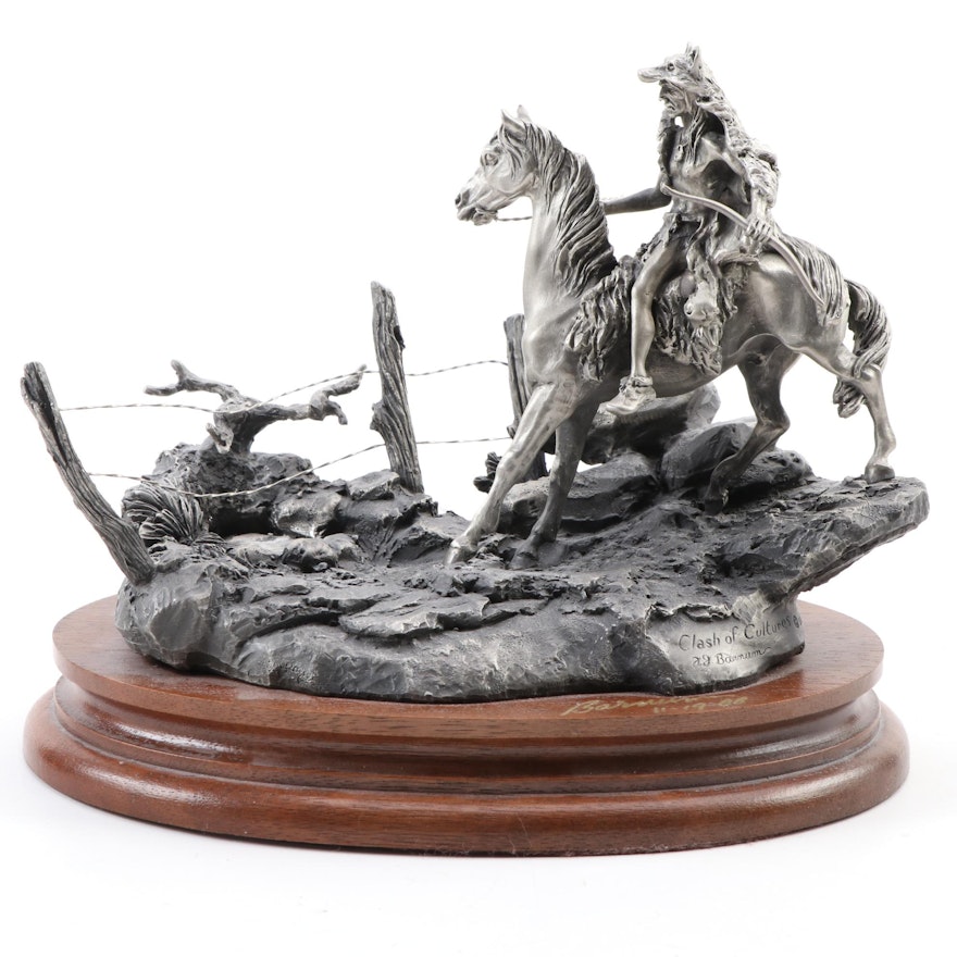 Francis J. Barnum for Chilmark Pewter Sculpture "Clash of Cultures," 1988