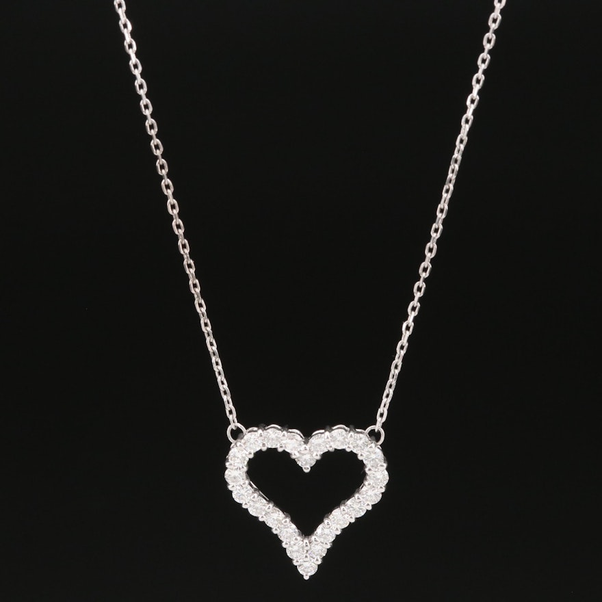 Platinum Diamond Heart Necklace