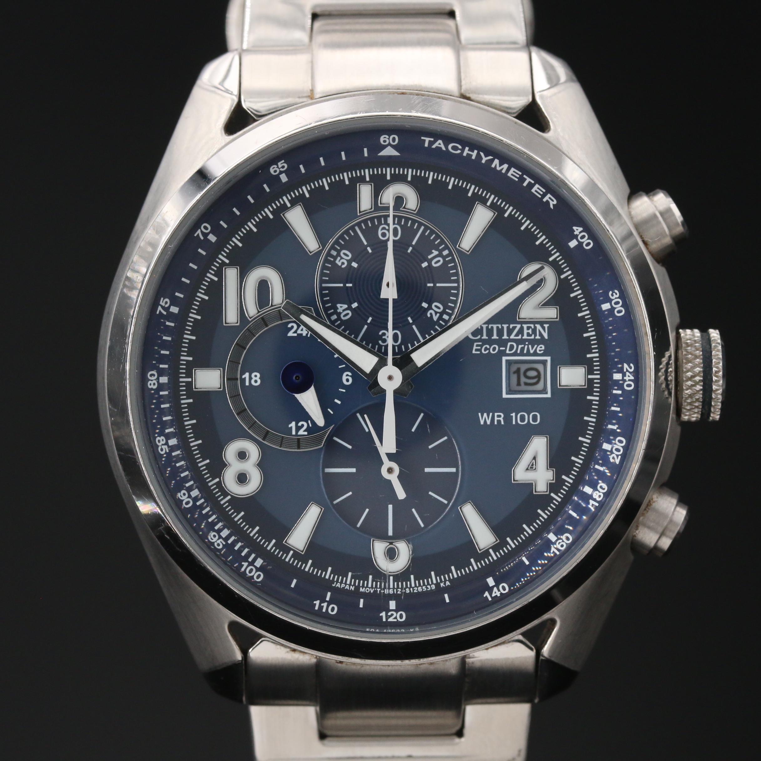 Citizen Eco-Drive Chrongograph Stainless Steel Watch