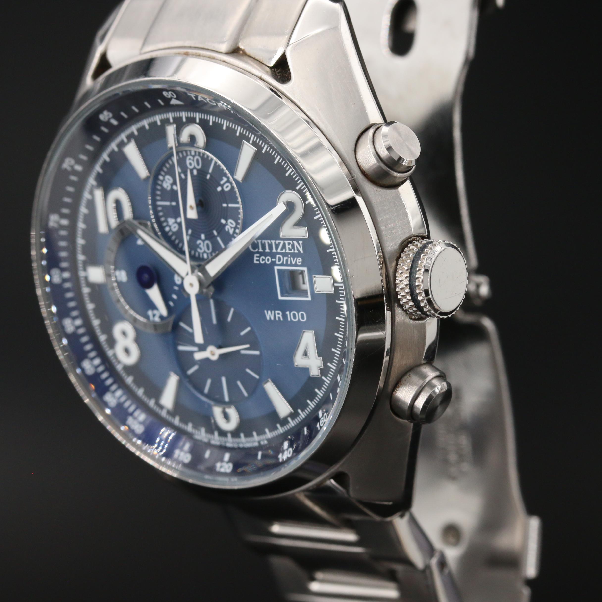 Citizen Eco-Drive Chrongograph Stainless Steel Watch