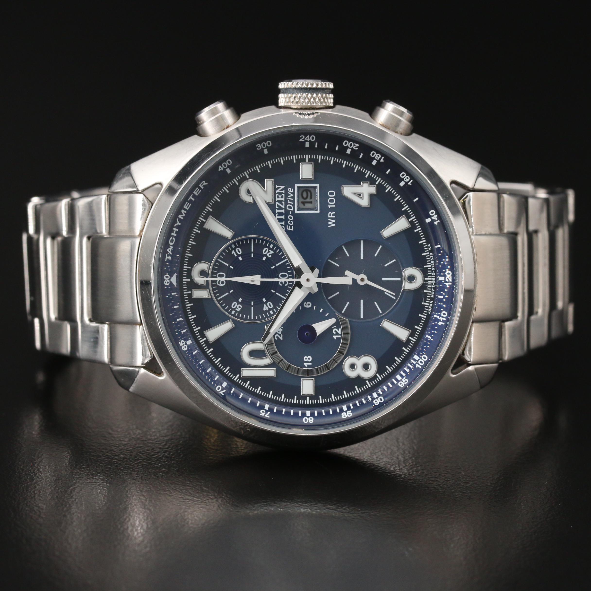 Citizen Eco-Drive Chrongograph Stainless Steel Watch