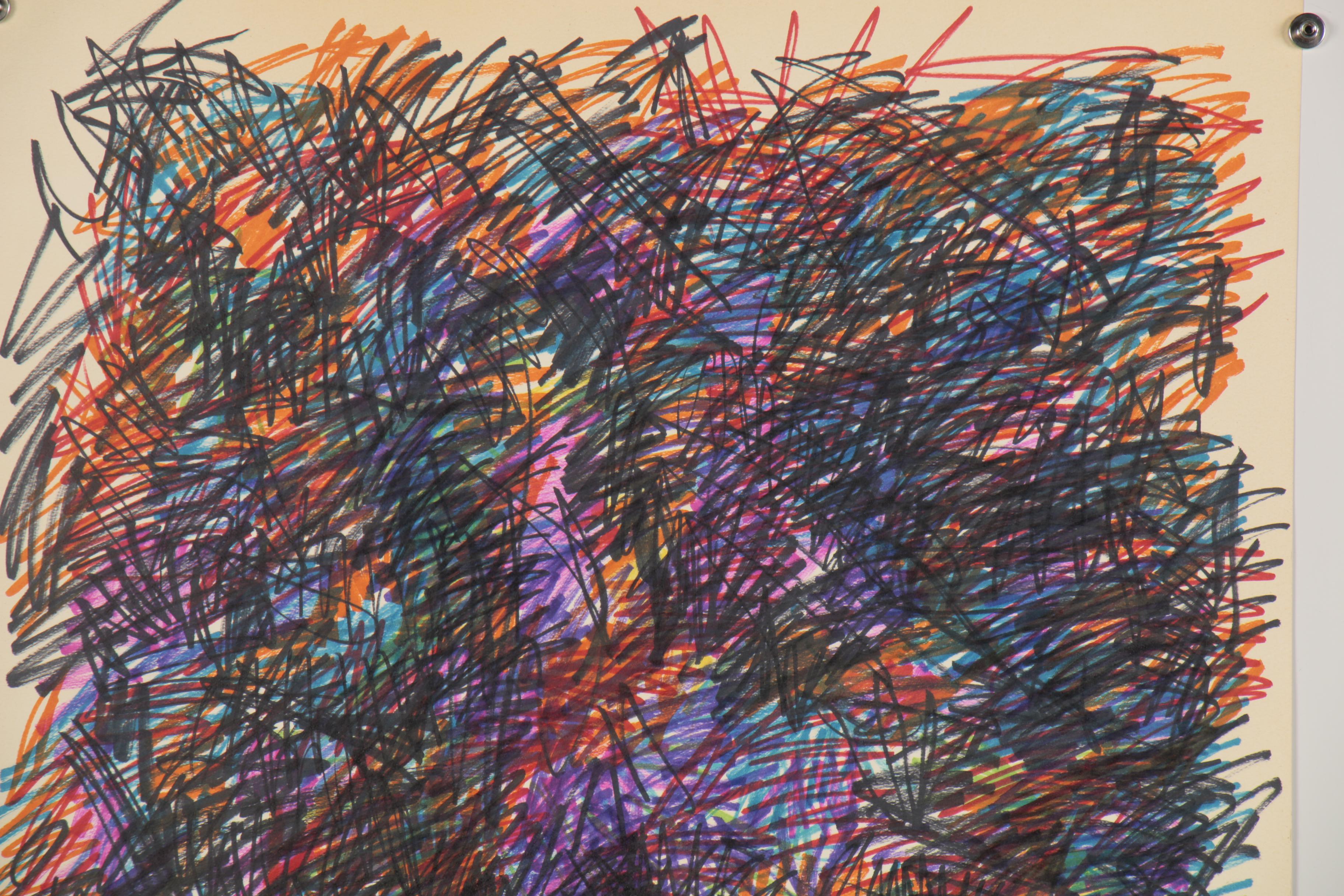 Marjorie Shaw Kubach Abstract Ink Drawing, 1964