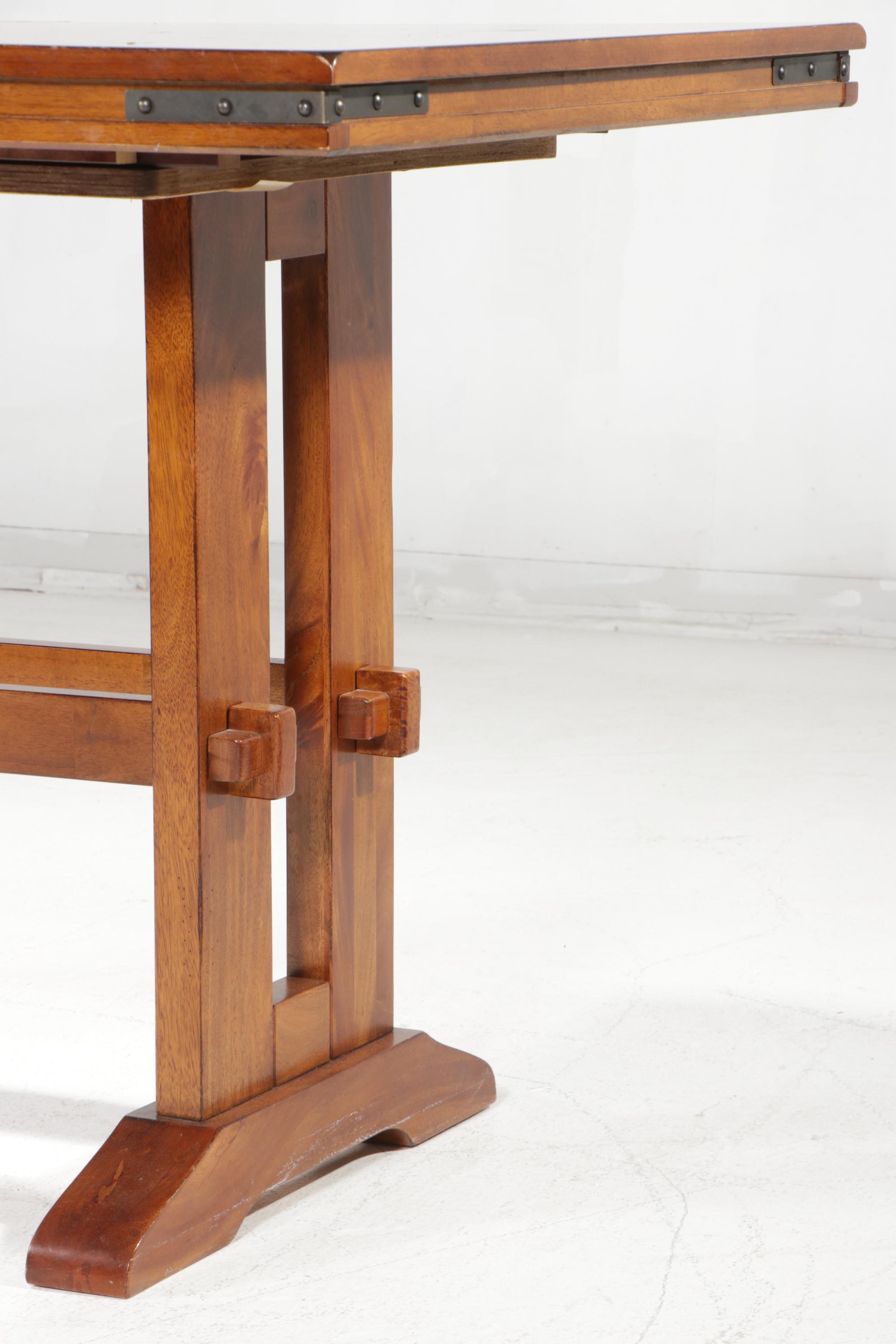 Winners Only Counter Height Expandable Trestle Table and Bench with Chairs