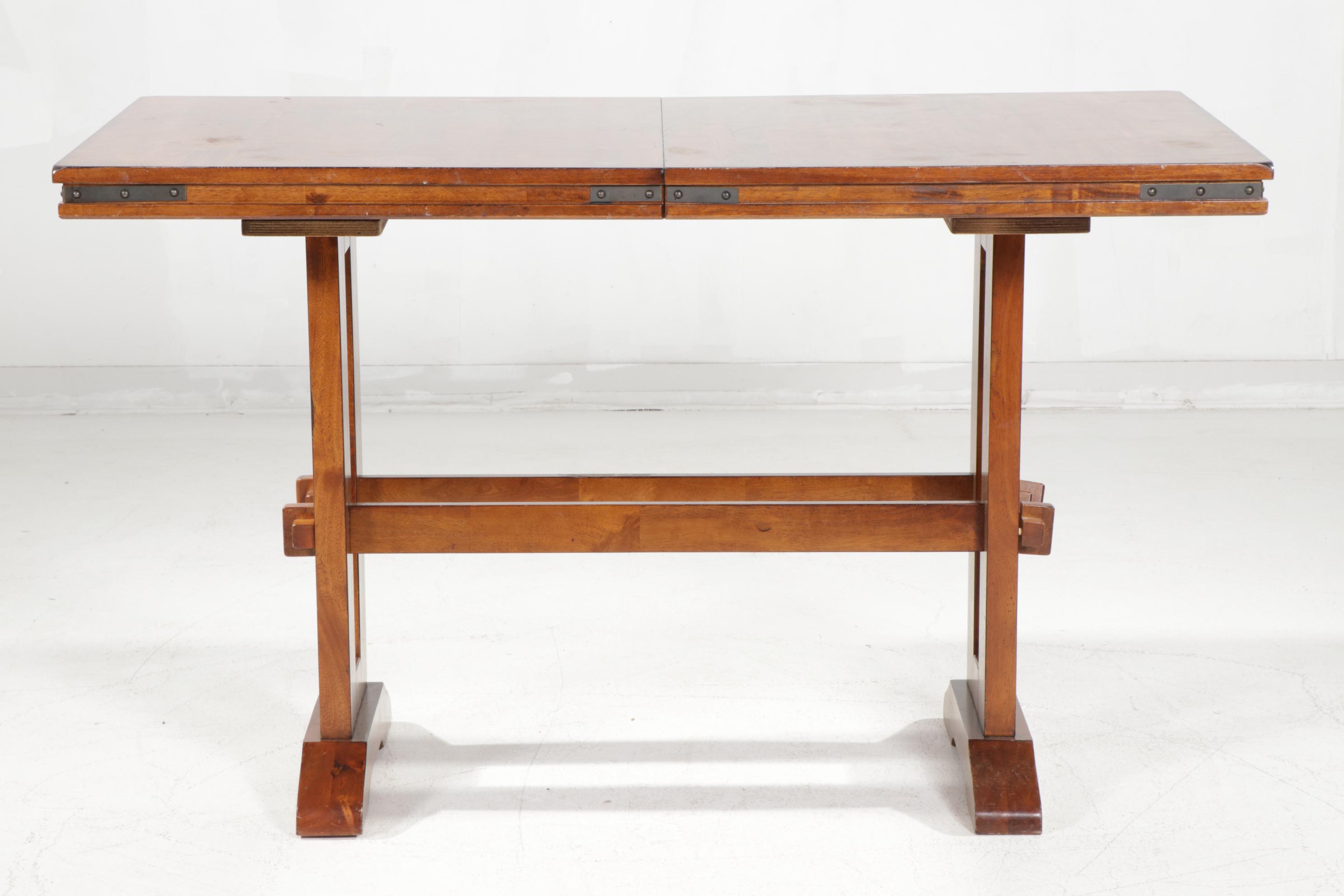 Winners Only Counter Height Expandable Trestle Table and Bench with Chairs