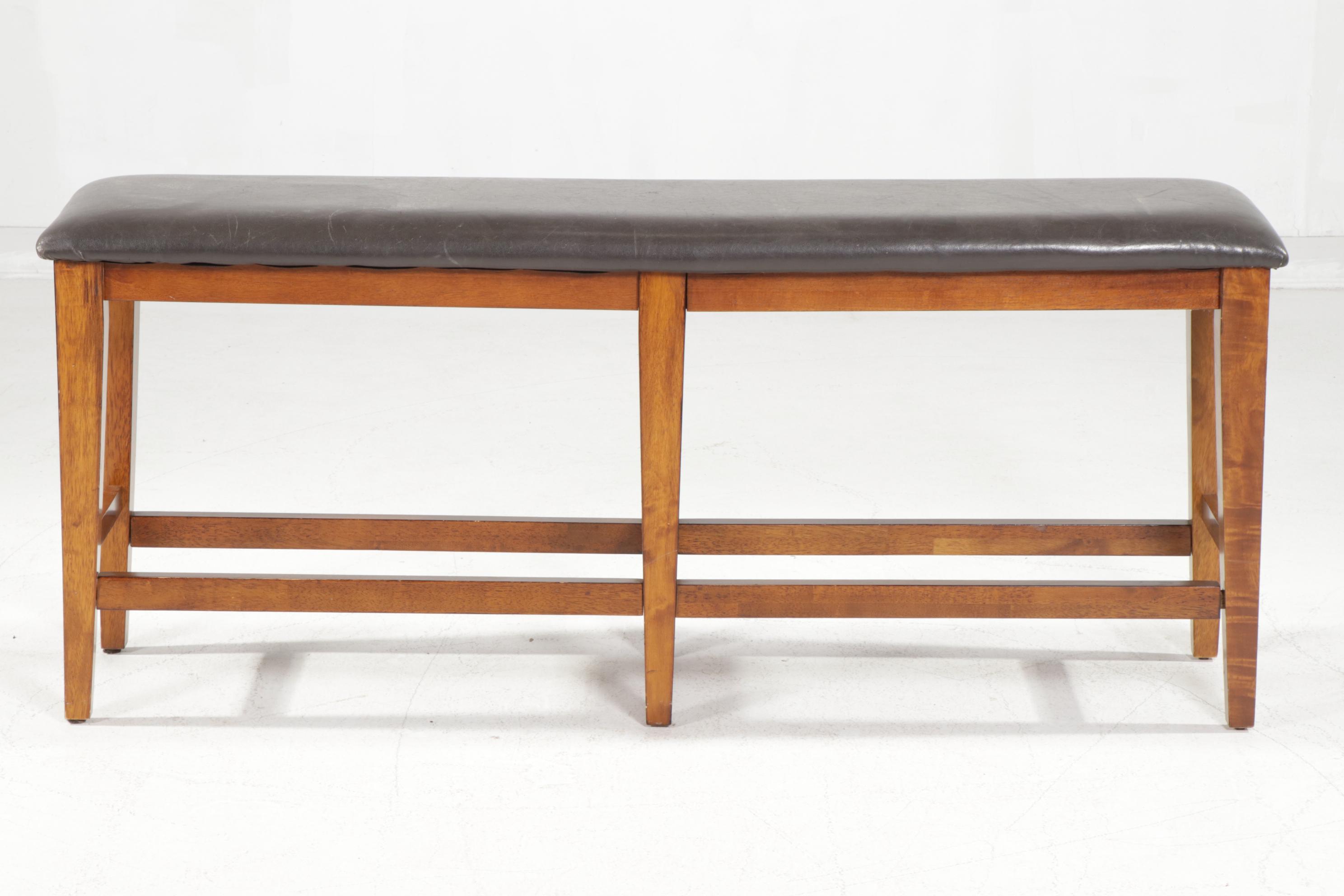 Winners Only Counter Height Expandable Trestle Table and Bench with Chairs