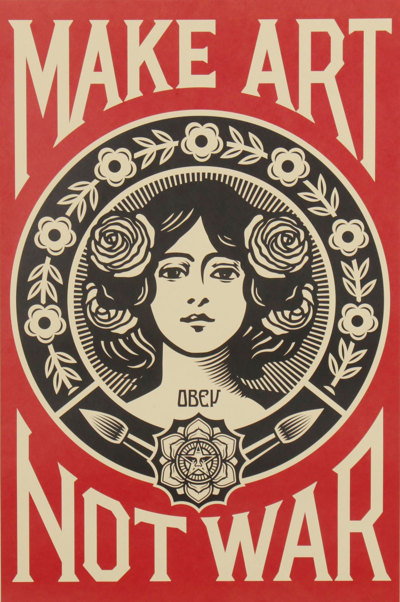 Shepard Fairey Offset Print "Make Art Not War" 2021