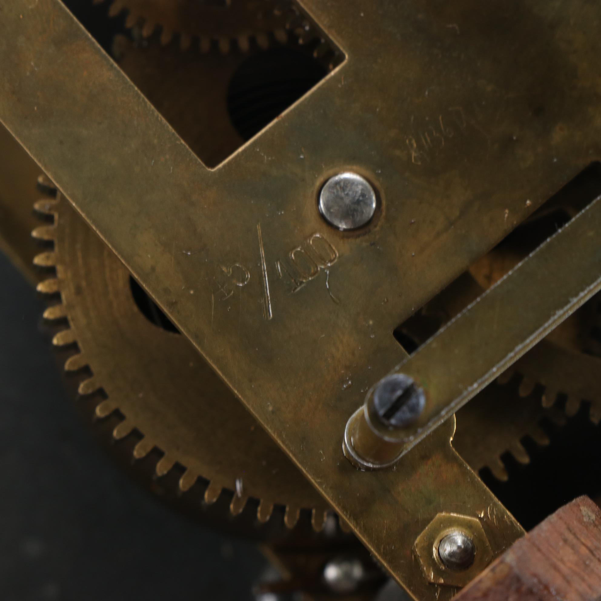 German Brass-Mounted Walnut Regulator Wall Clock, Early 20th Century