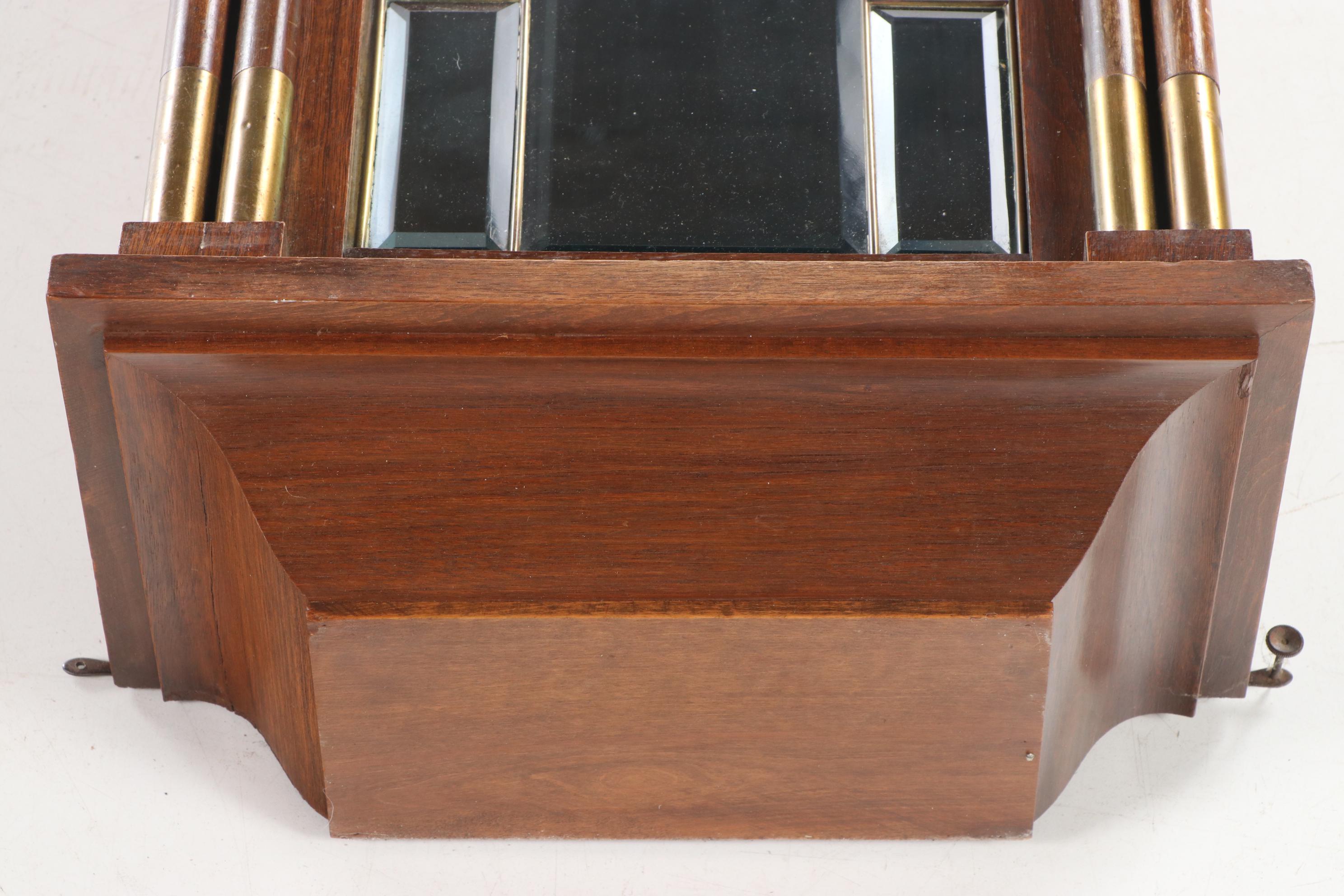 German Brass-Mounted Walnut Regulator Wall Clock, Early 20th Century