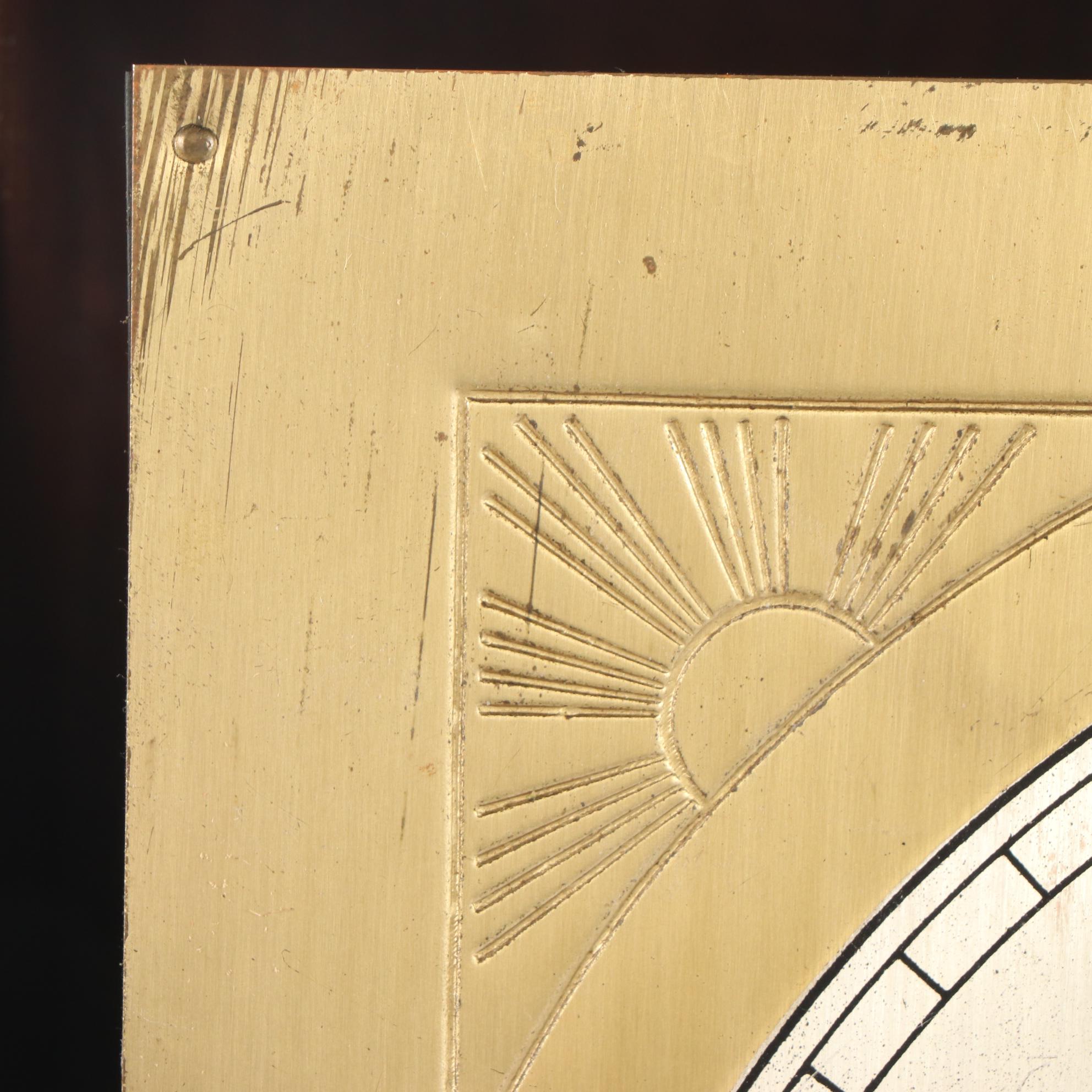 German Brass-Mounted Walnut Regulator Wall Clock, Early 20th Century