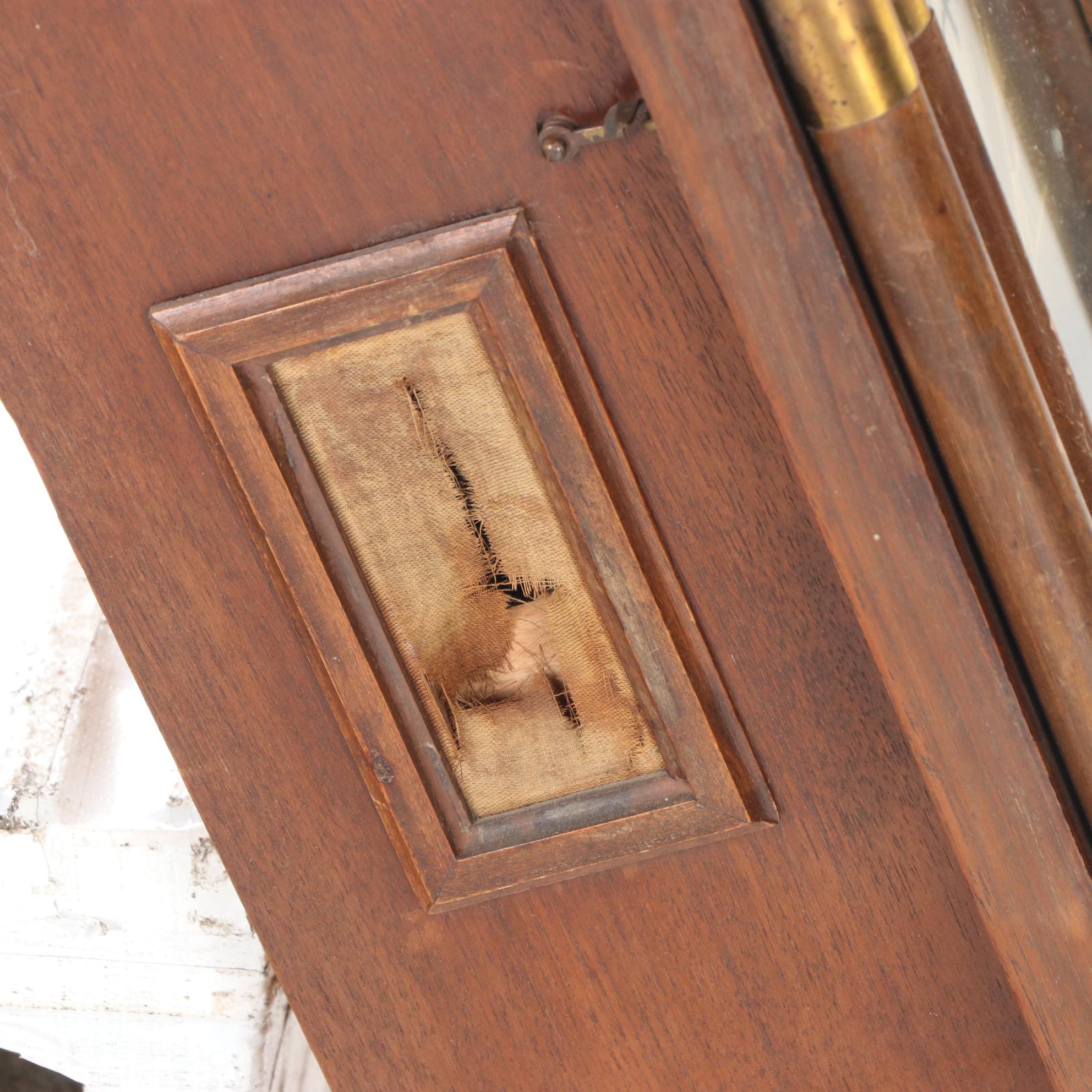 German Brass-Mounted Walnut Regulator Wall Clock, Early 20th Century