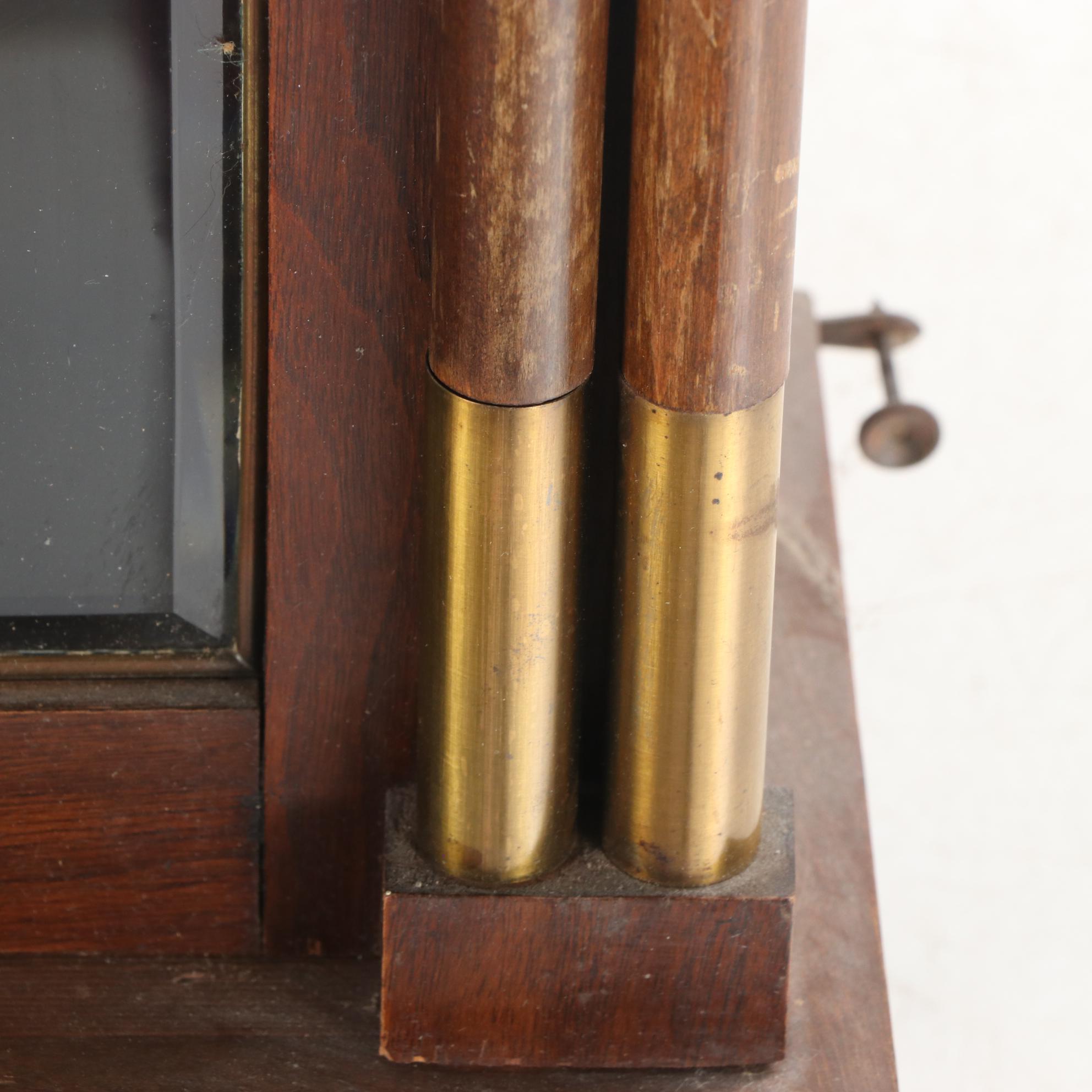 German Brass-Mounted Walnut Regulator Wall Clock, Early 20th Century