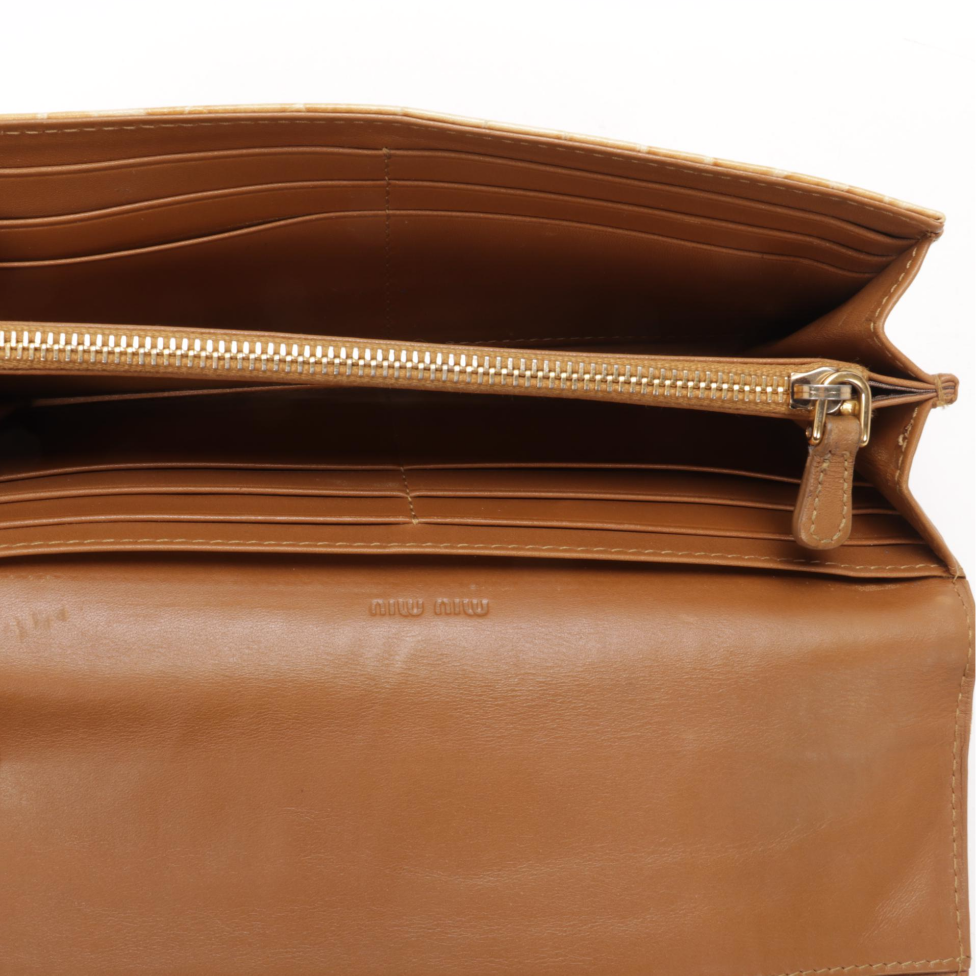 Miu Miu St. Cocco Long Wallet in Crocodile Embossed Leather