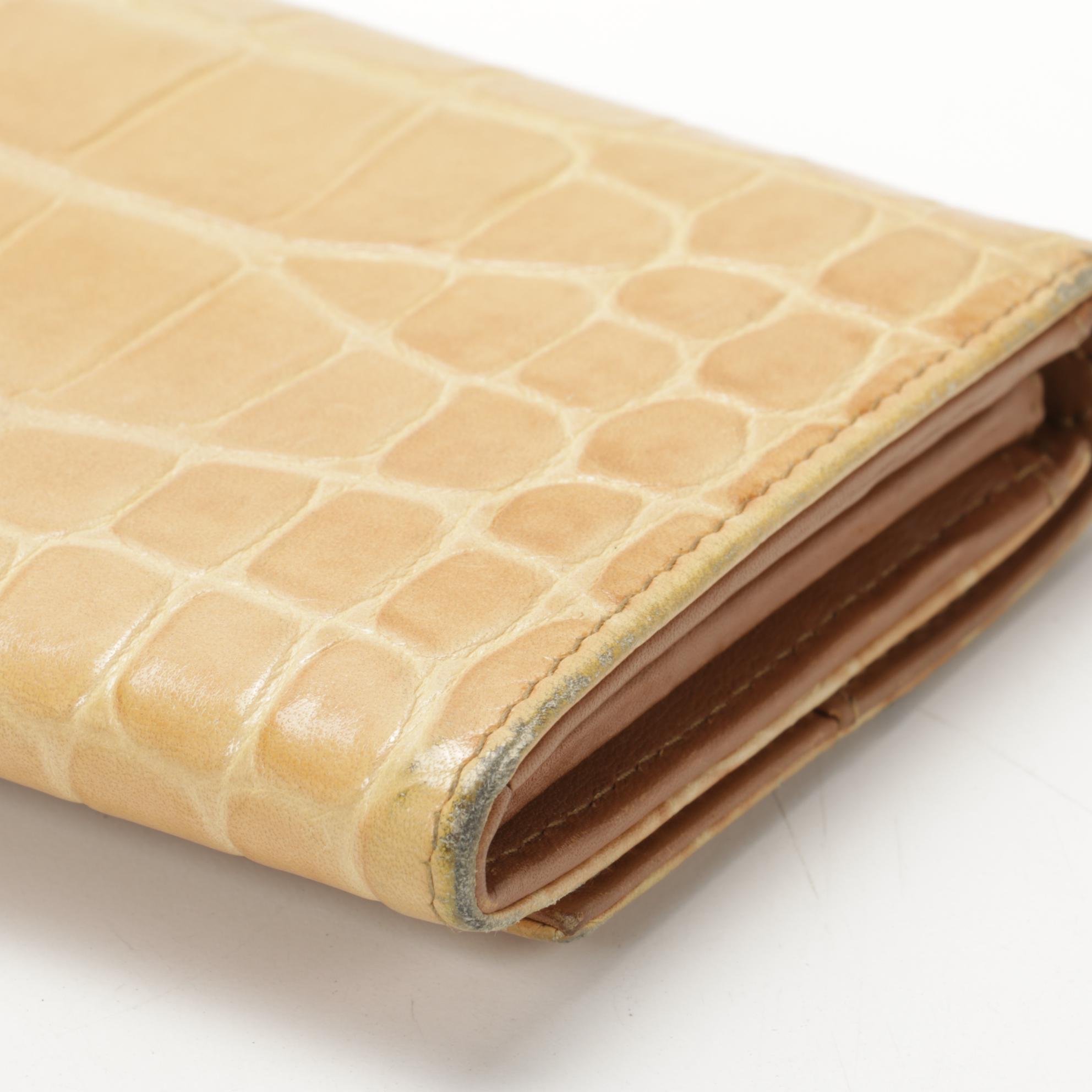 Miu Miu St. Cocco Long Wallet in Crocodile Embossed Leather