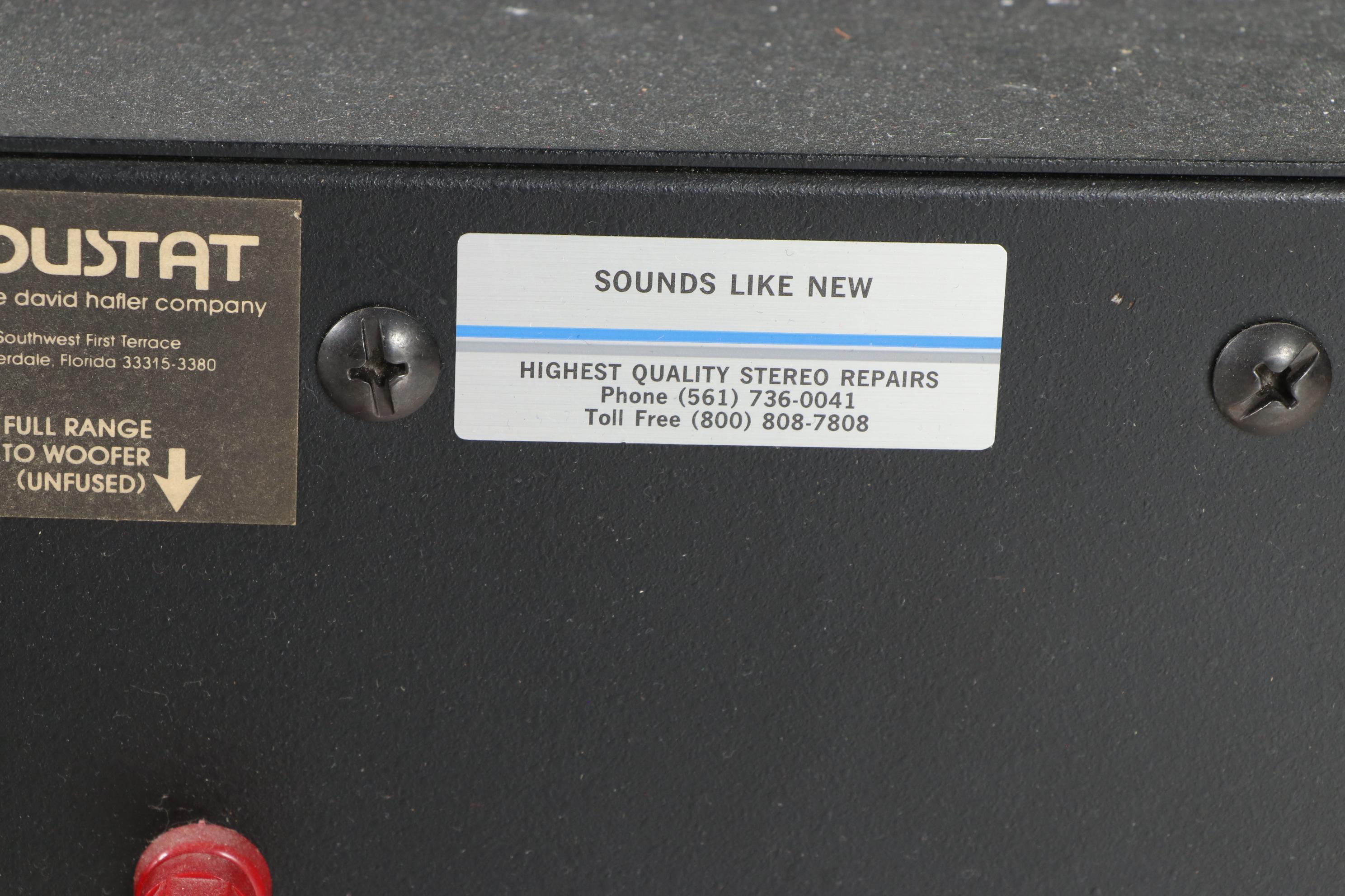 Acoustat Spectra 33 Mk-2123 Electrostatic Speakers