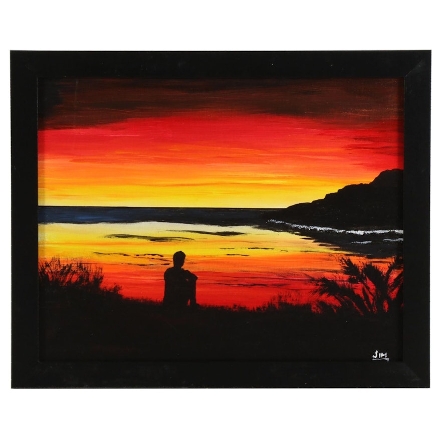 Jim Vander Wiel Acrylic Painting "Sunrise Thinker," 2020