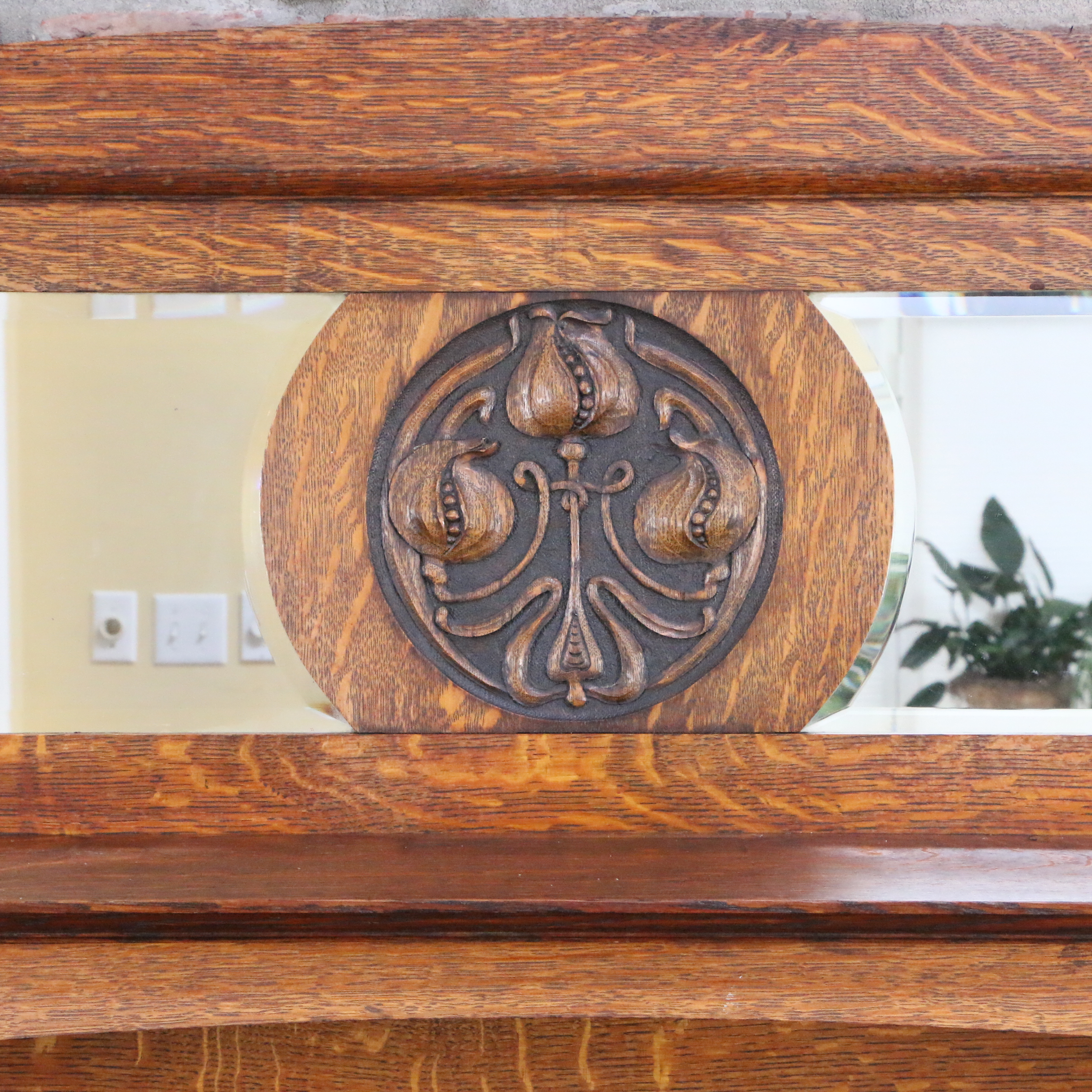 Arts and Crafts Oak Mirror Back Sideboard, circa 1910