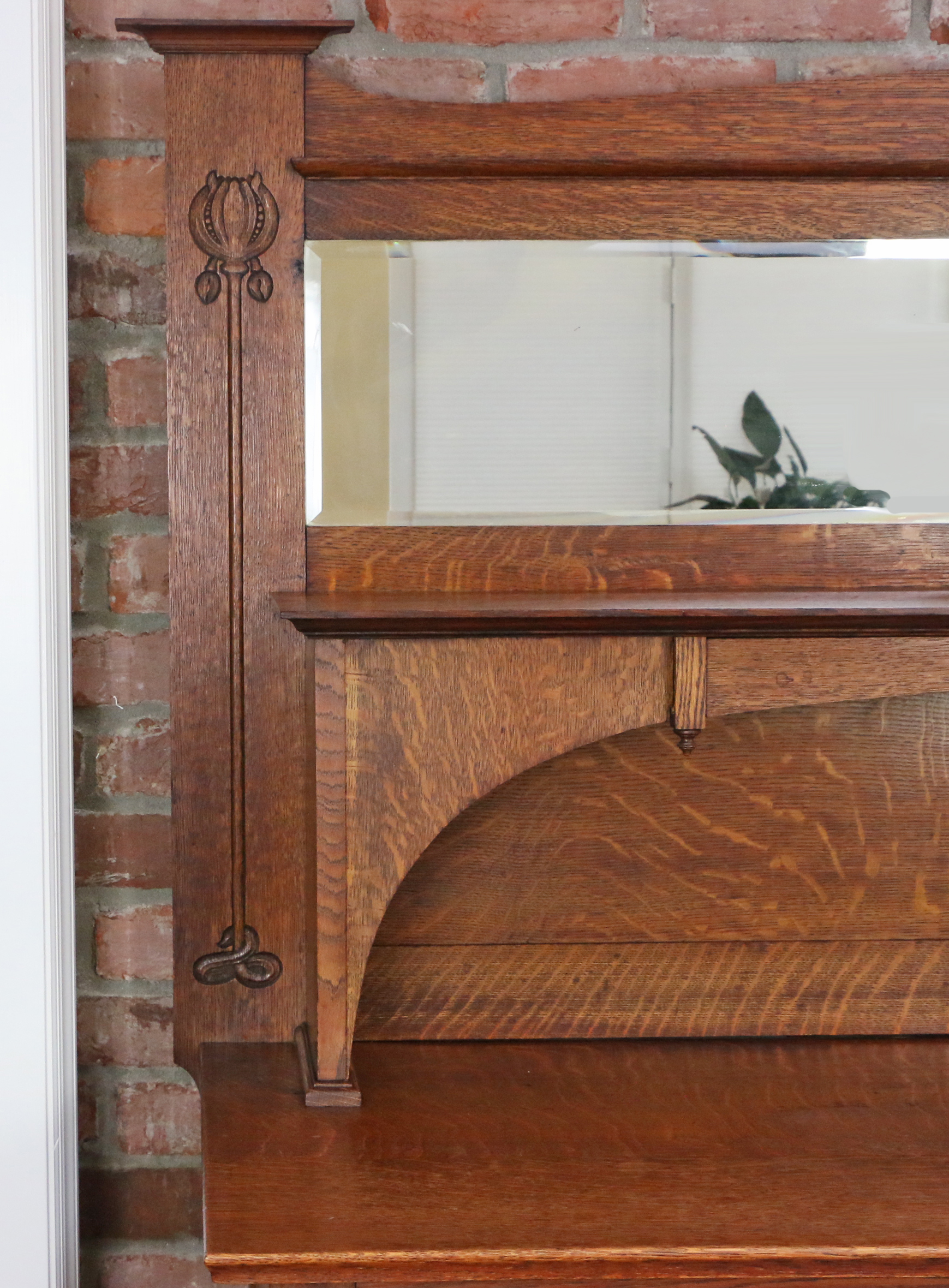 Arts and Crafts Oak Mirror Back Sideboard, circa 1910